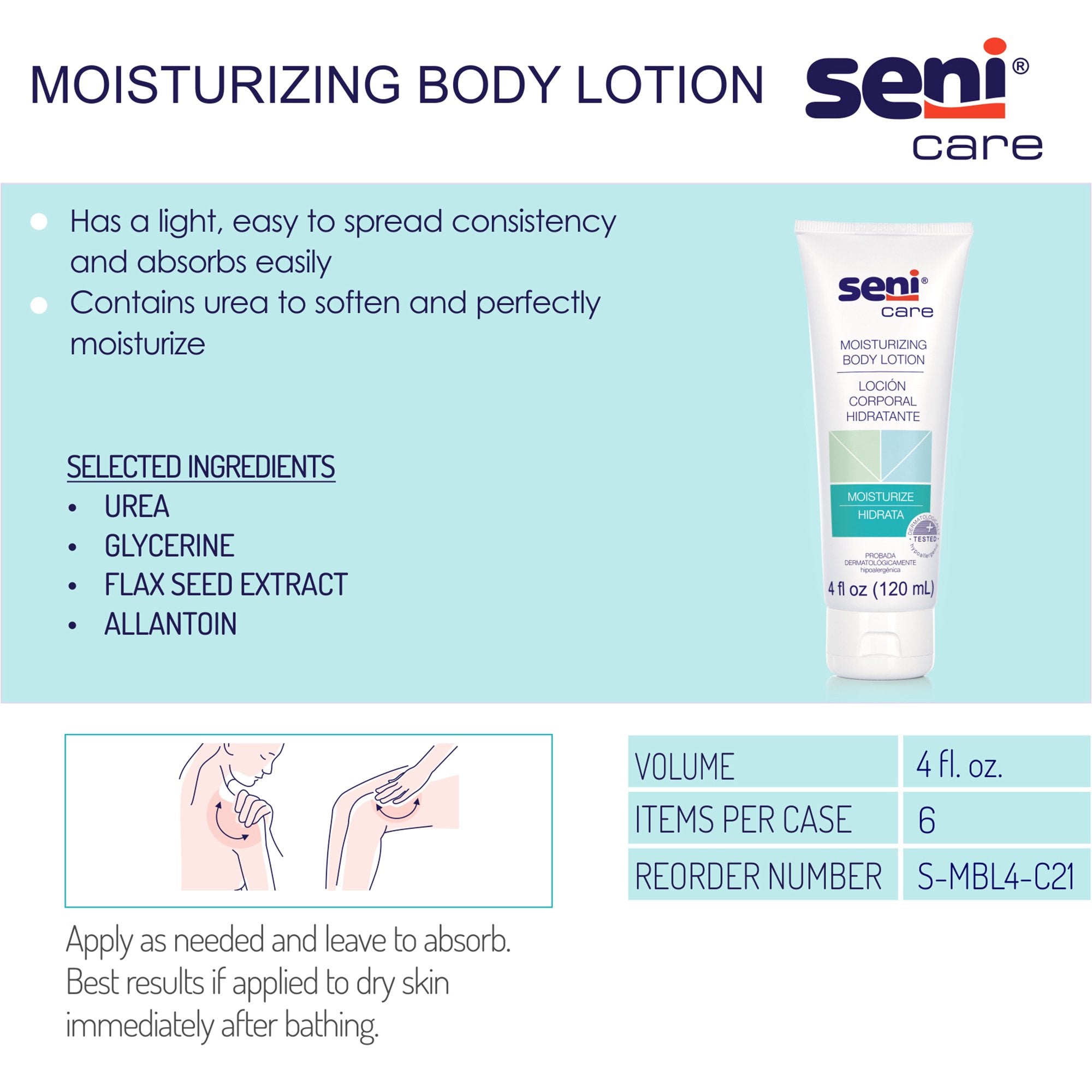 Hand and Body Moisturizer Seni® Care 4 oz. Tube Scented Lotion
