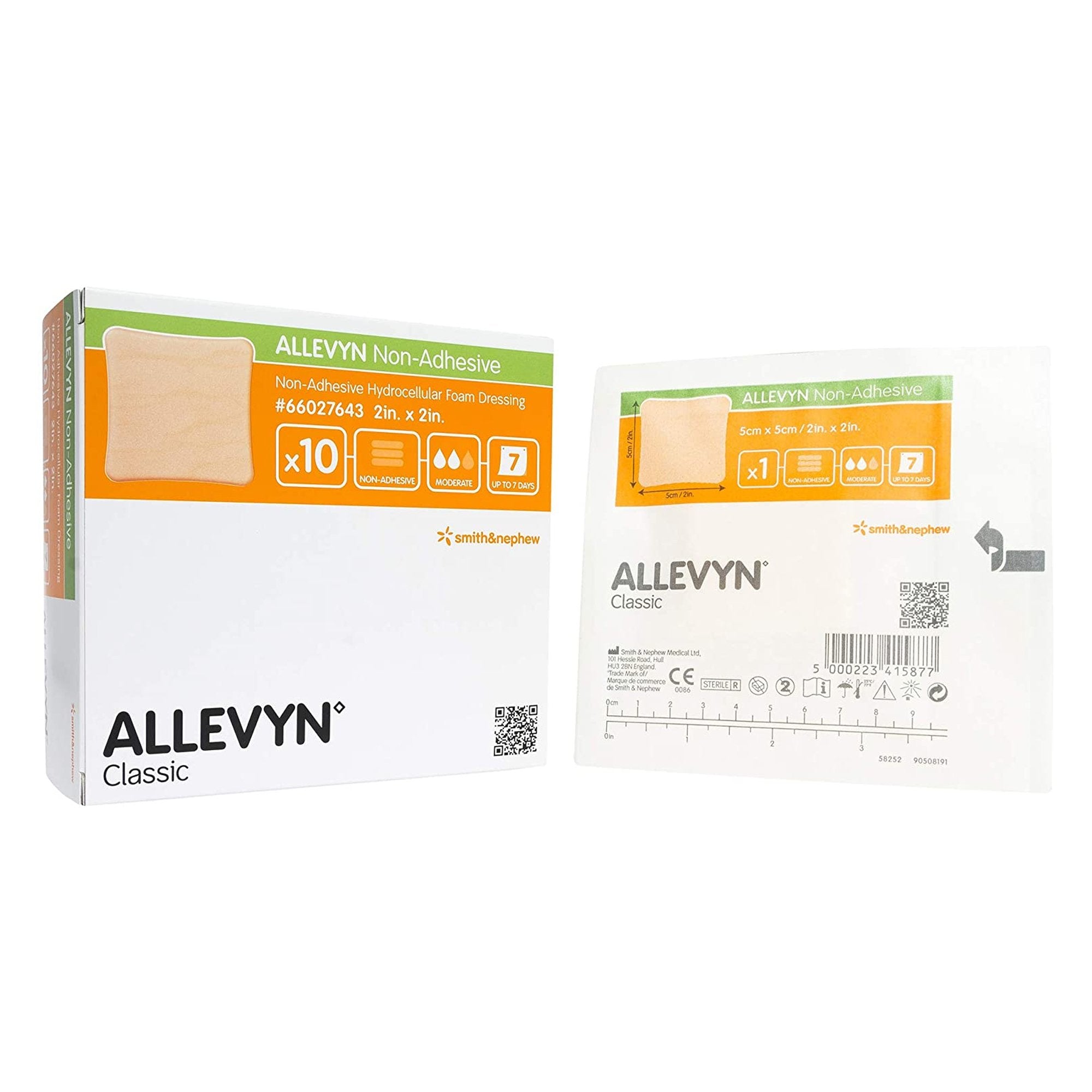 Foam Dressing Allevyn 2 X 2 Inch Without Border Film Backing Nonadhesive Square Sterile