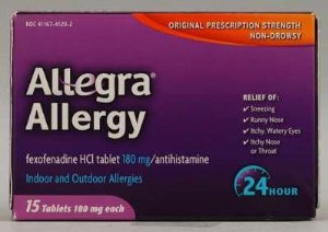 Allergy Relief Allegra® 180 mg Strength Tablet 15 per Box
