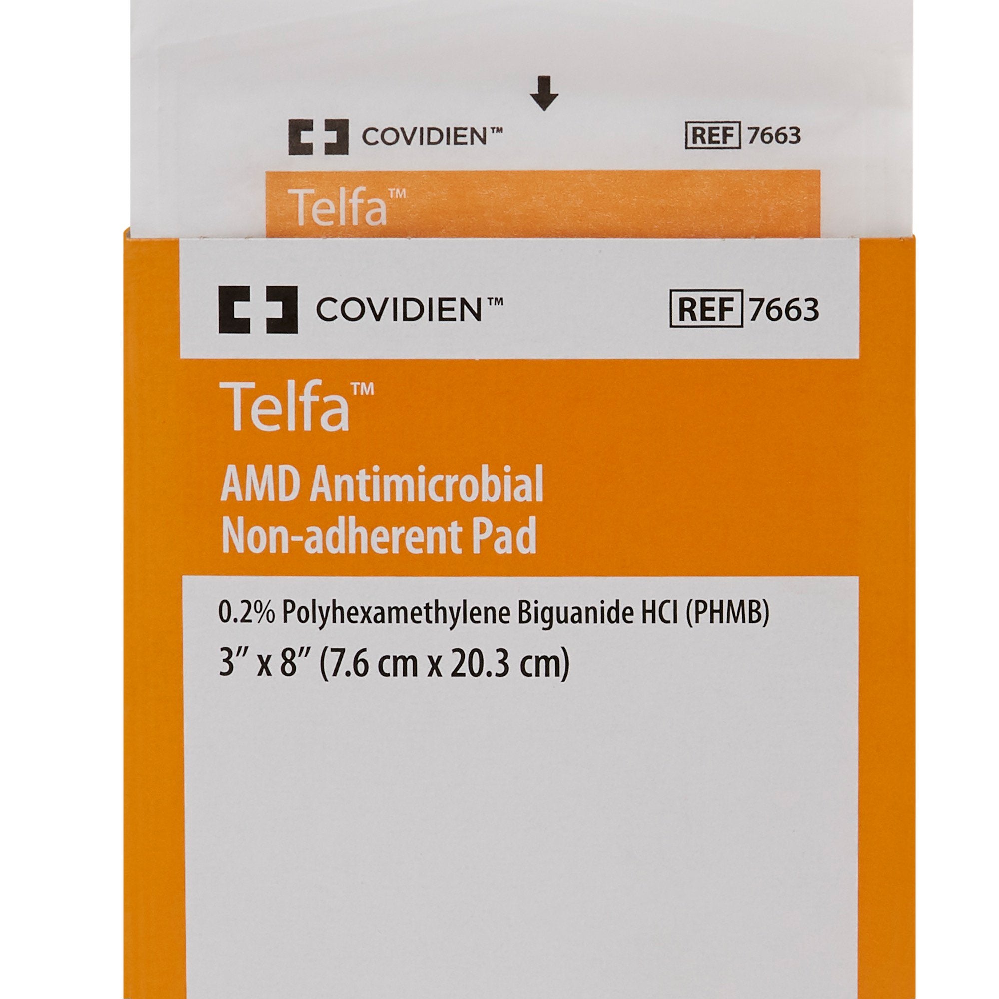 Antibacterial Island Dressing Telfa™ AMD 3 X 8 Inch Rectangle Sterile