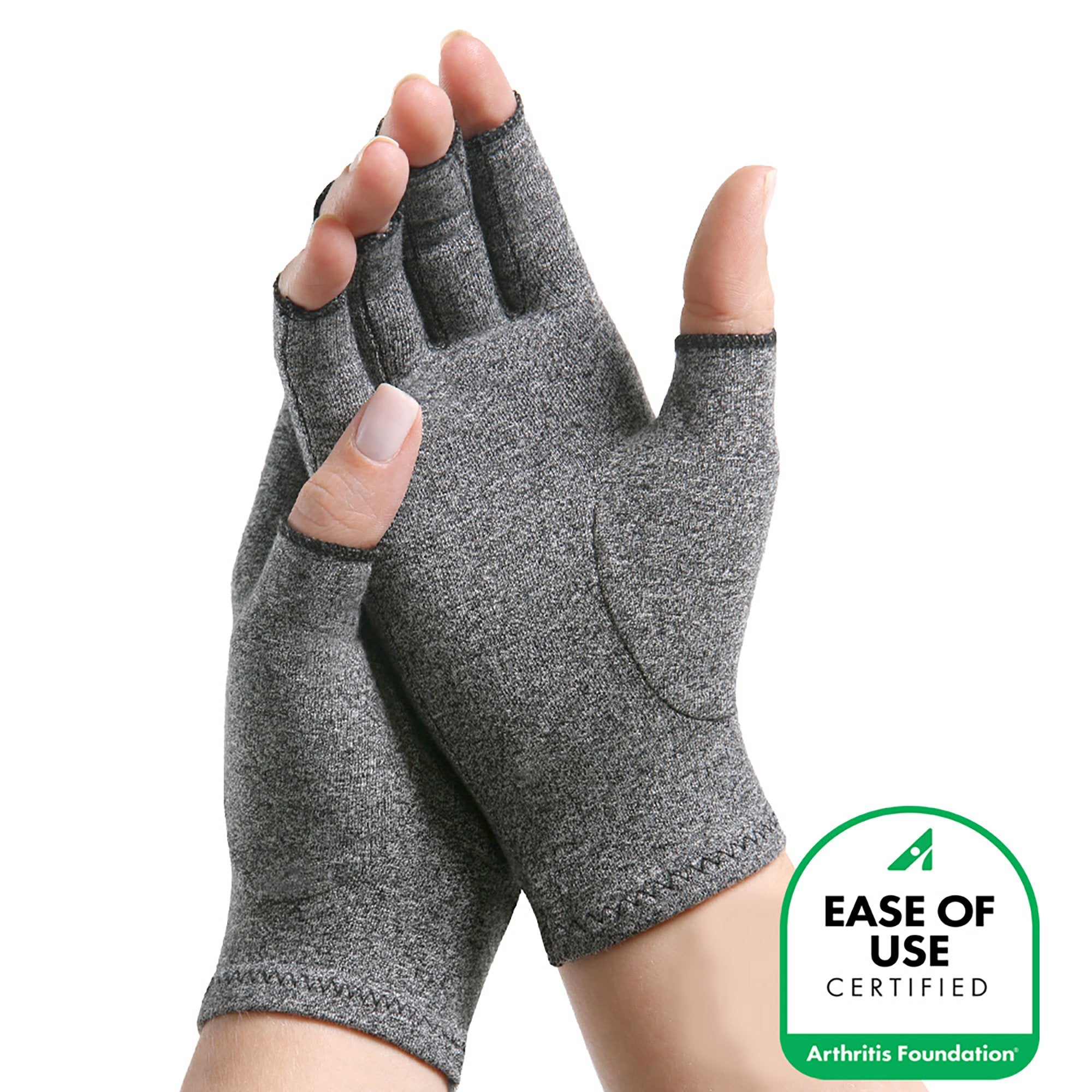 Arthritis Gloves IMAK® Compression Open Finger Large Over-the-Wrist Length Hand Specific Pair Cotton / Lycra®