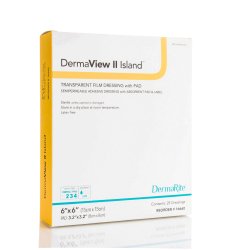 Transparent Film Dressing with Pad DermaView II™ Island 3-1/2 X 10 Inch Frame Style Delivery Rectangle Sterile
