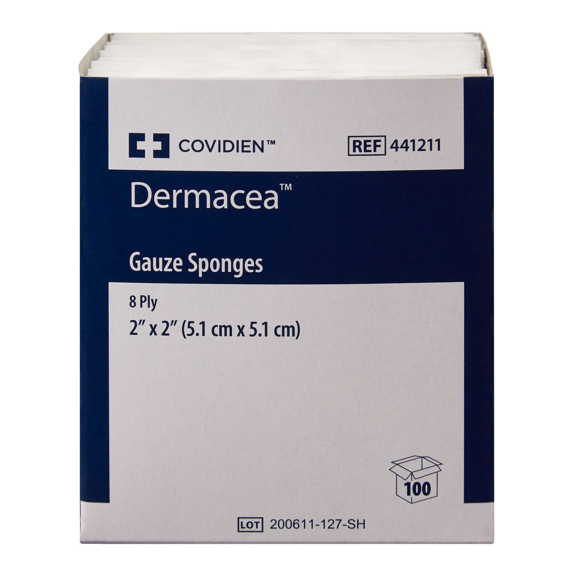 Gauze Sponge Dermacea™ 2 X 2 Inch 2 per Tray Sterile 8-Ply Square