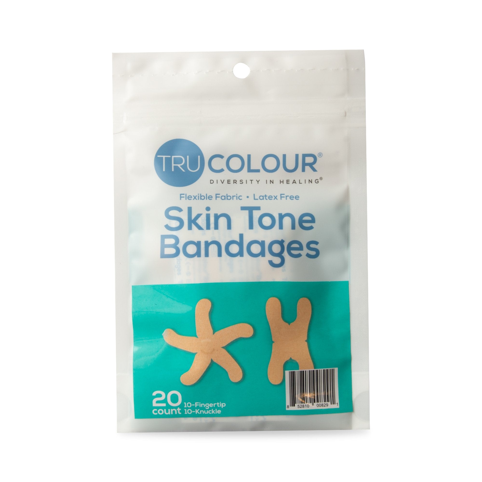 Waterproof Adhesive Strip Tru-Colour® Assorted Sizes Fabric Knuckle / Fingertip Beige Sterile