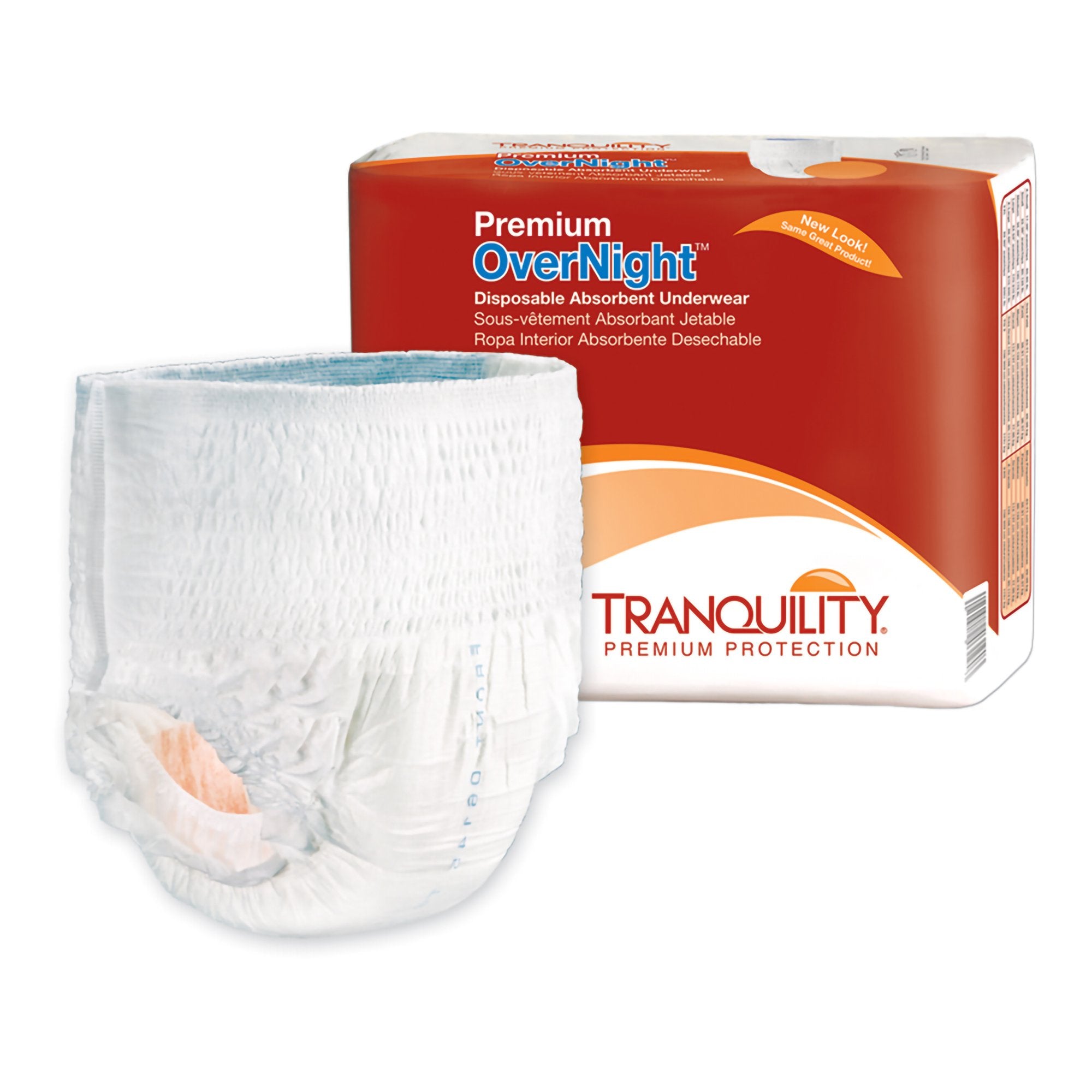 Unisex Adult Absorbent Underwear Tranquility® Premium OverNight™ Pull On with Tear Away Seams X-Small Disposable Heavy Absorbency