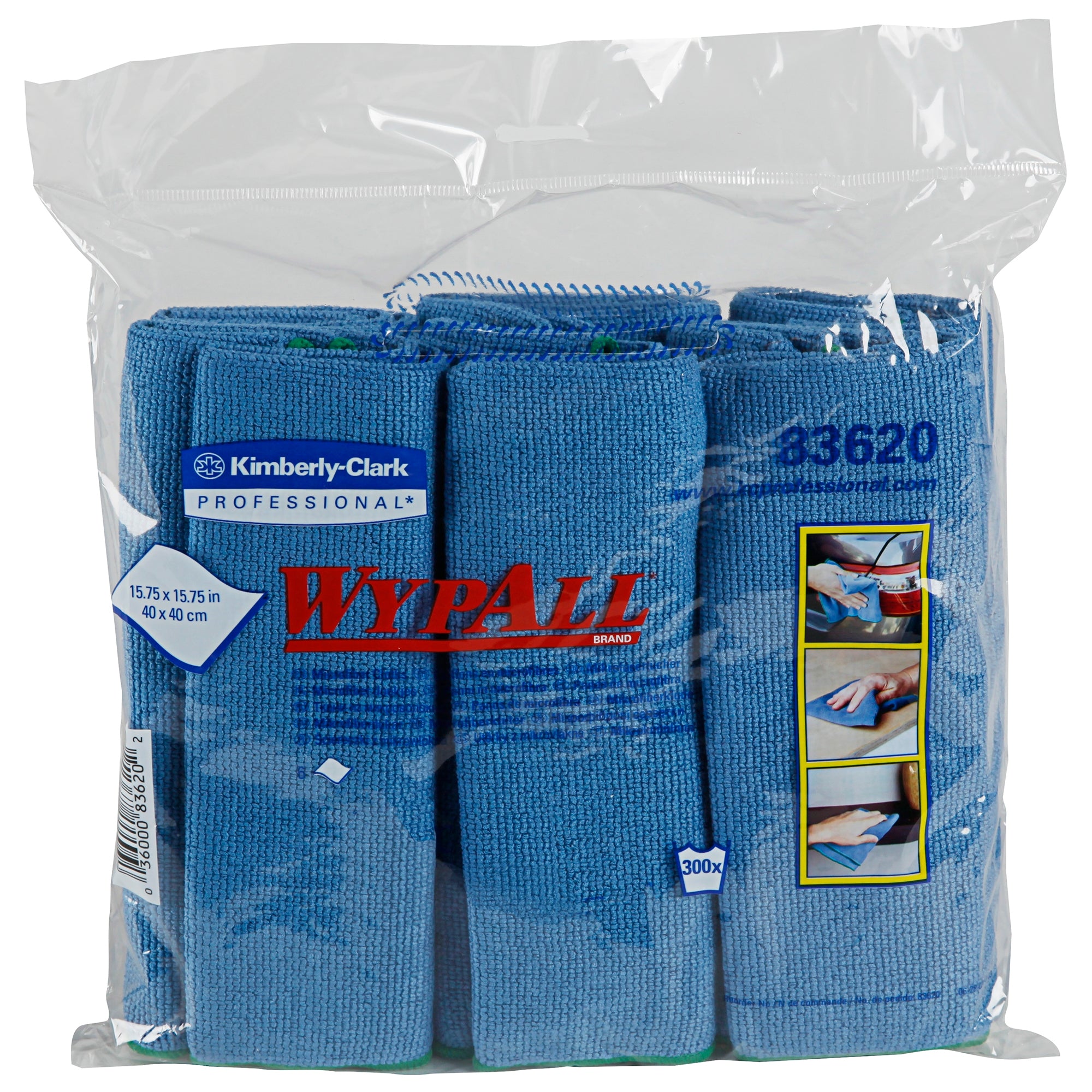 Cleaning Cloth WypAll® Blue NonSterile Microfiber 15-3/4 X 15-3/4 Inch Reusable