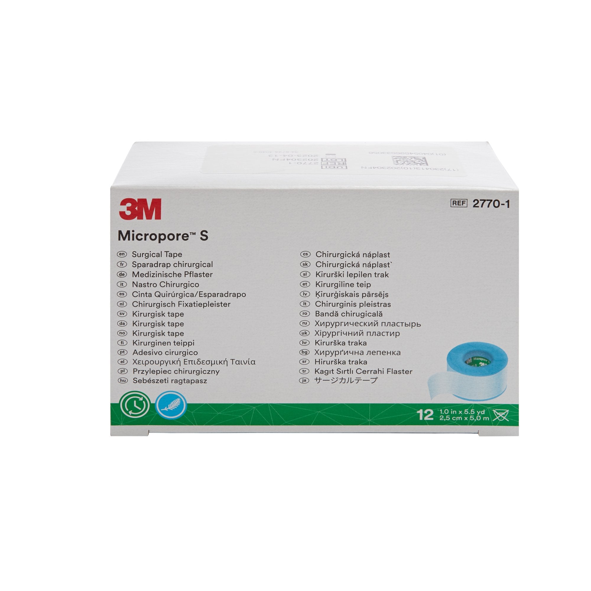 Medical Tape 3M™ Micropore™ S Blue 1 Inch X 5-1/2 Yard Silicone NonSterile