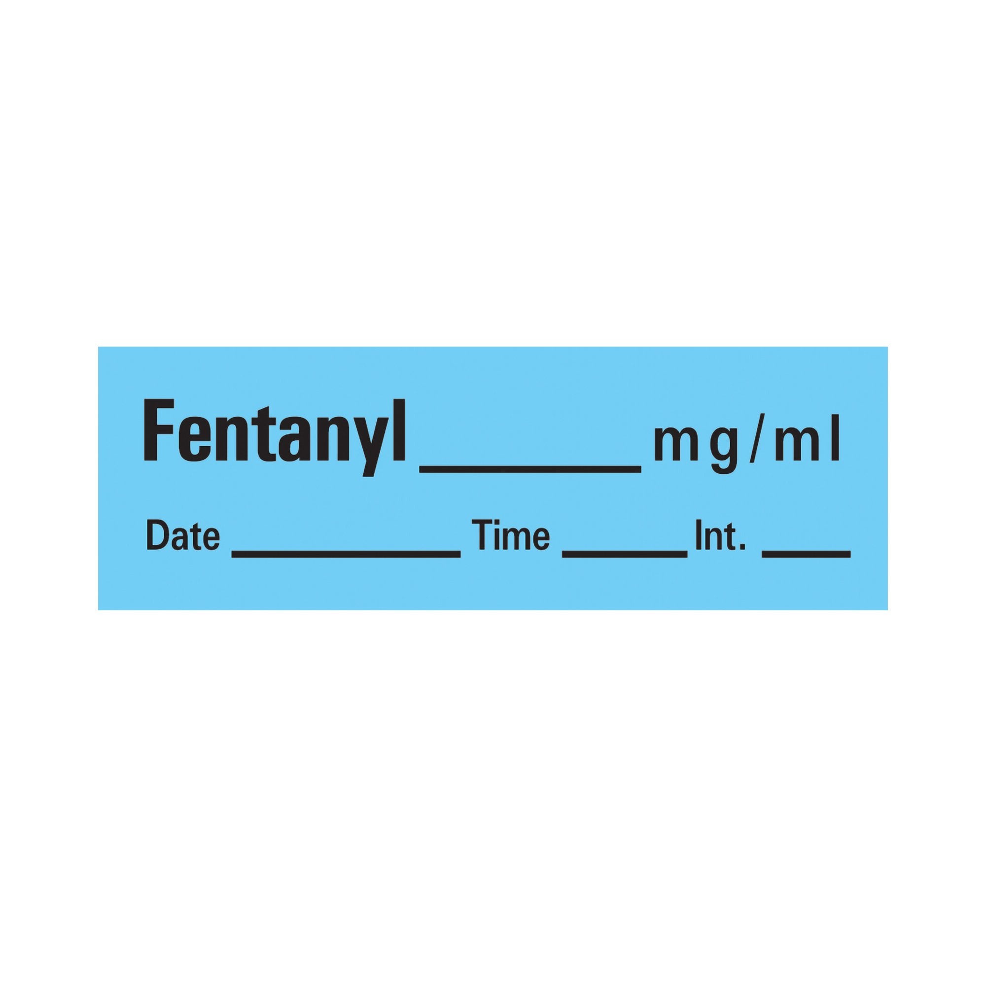 Drug Label Timemed Anesthesia Label Tape FentanyL_mcg_mL Date_Time_Int Blue 1/2 X 1-1/2 Inch