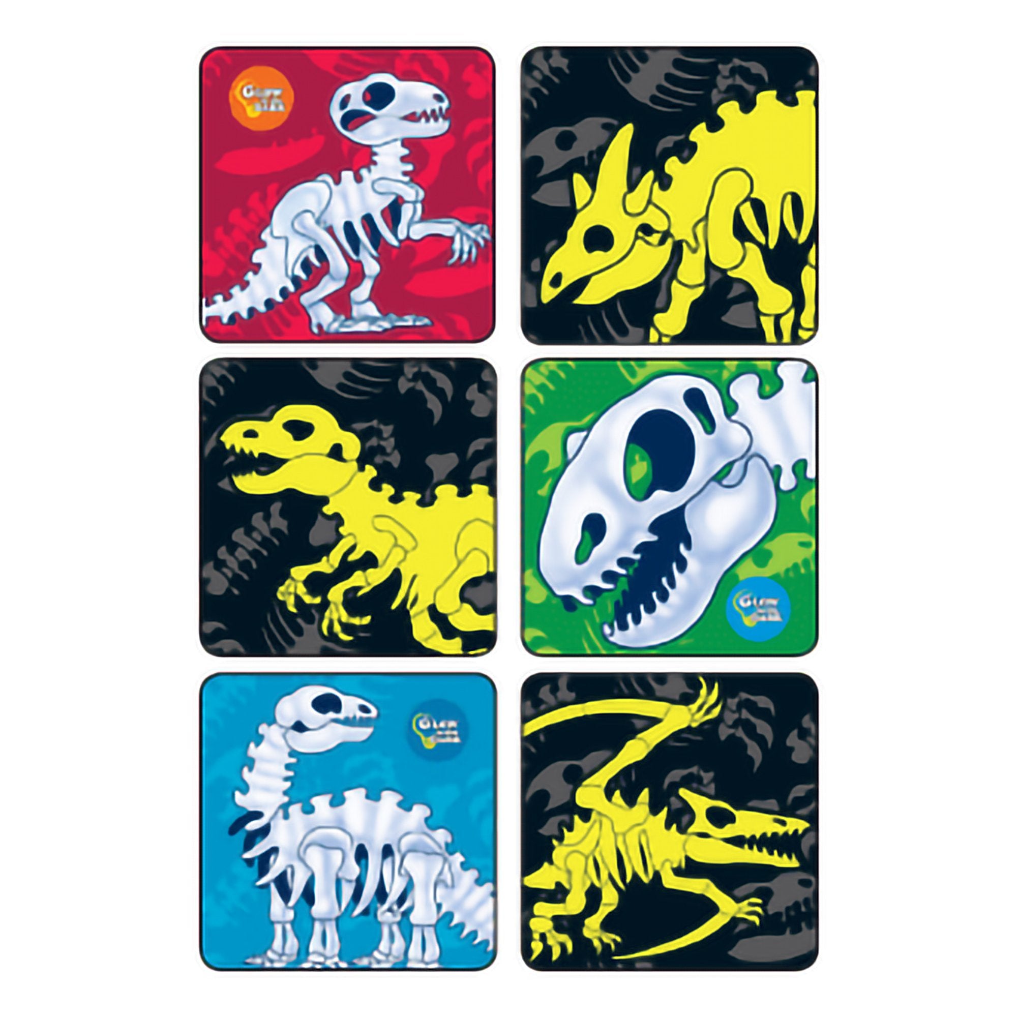 Kids Love Stickers® 90 per Pack Glow-In-The-Dark Dinosaur Bones Sticker 2-1/2 Inch