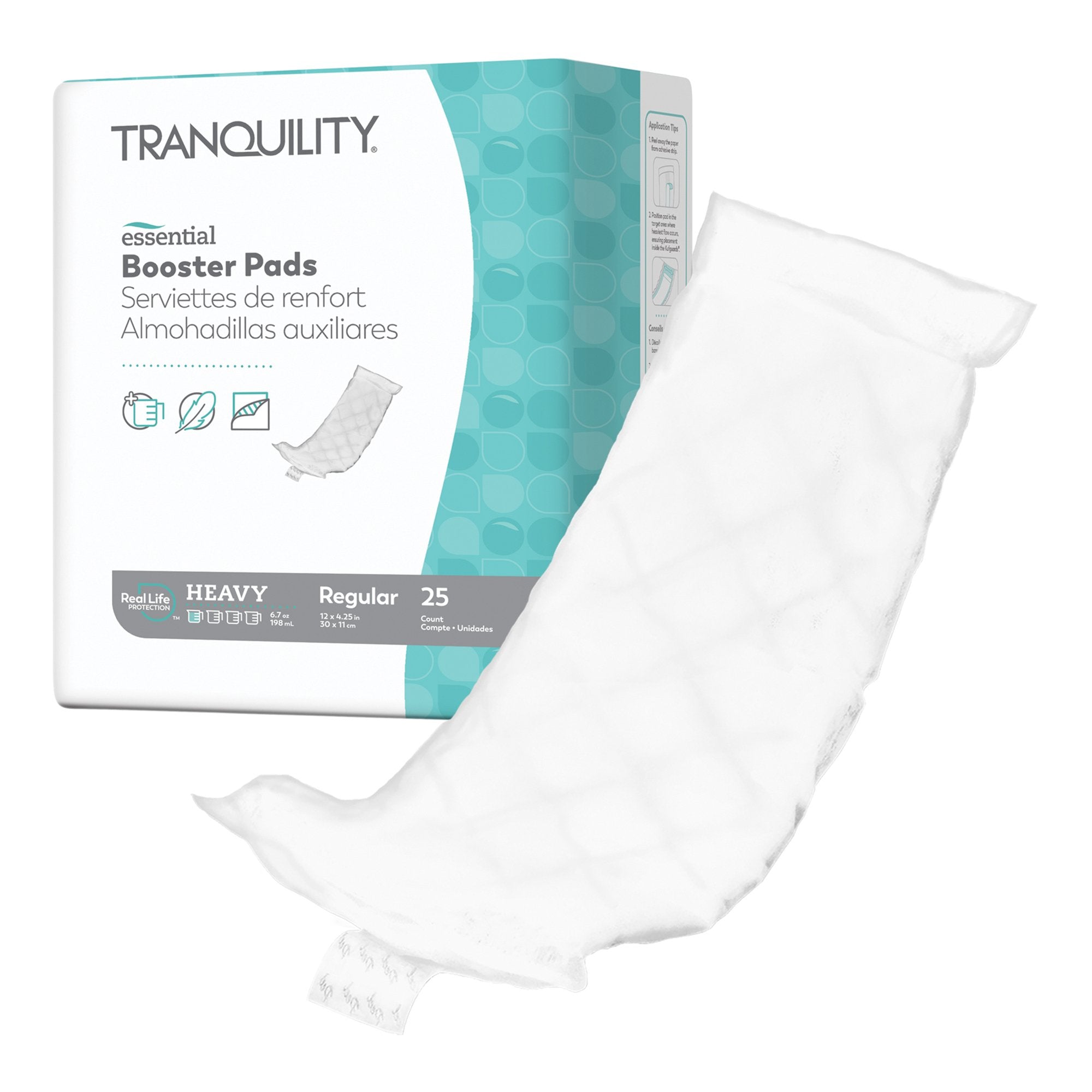 Booster Pad Tranquility® Essential 4-1/4 X 12 Inch Heavy Absorbency Superabsorbant Core Regular