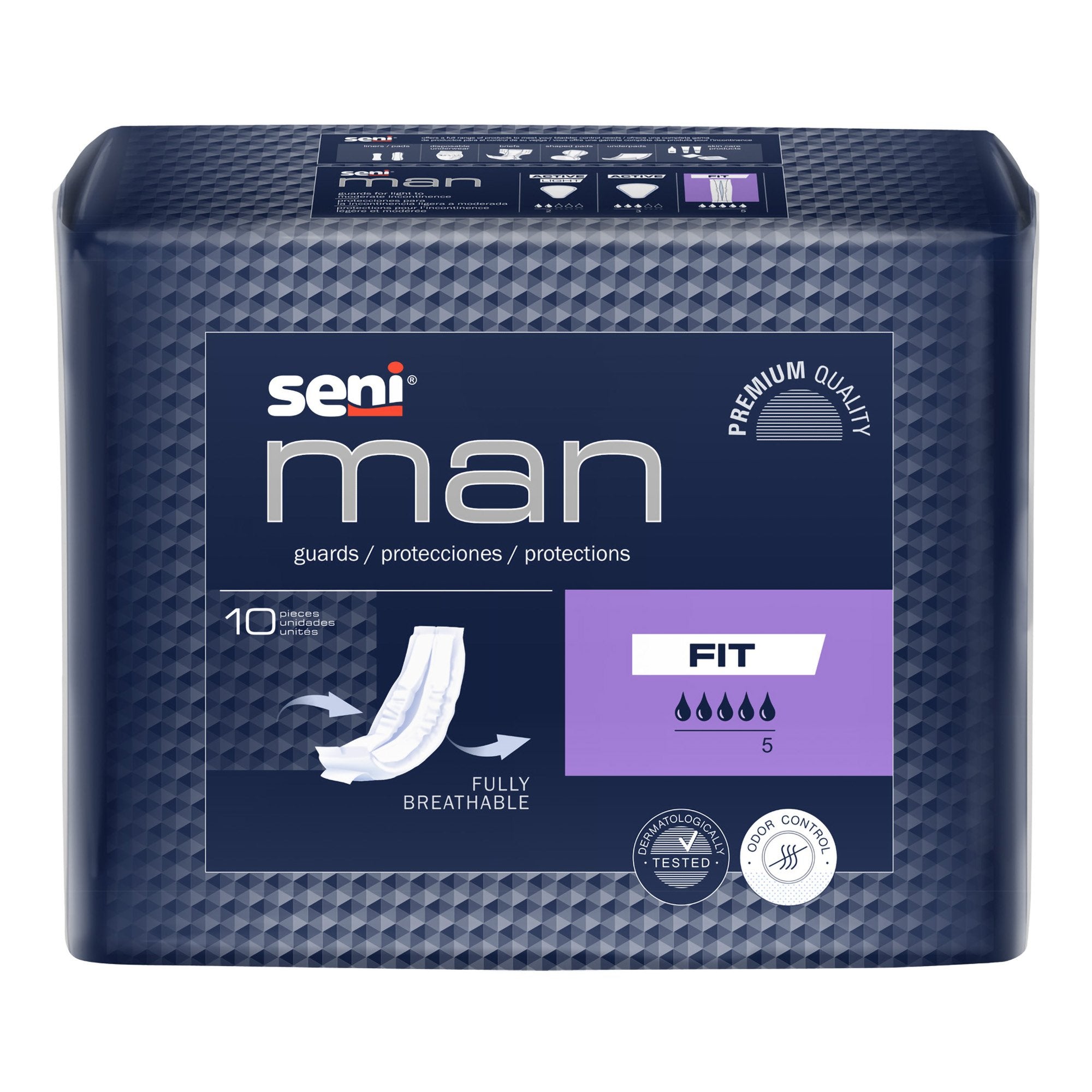 Bladder Control Pad Seni® Man Fit 3-1/2 X 15-7/10 Inch Moderate Absorbency Superabsorbant Core One Size Fits Most