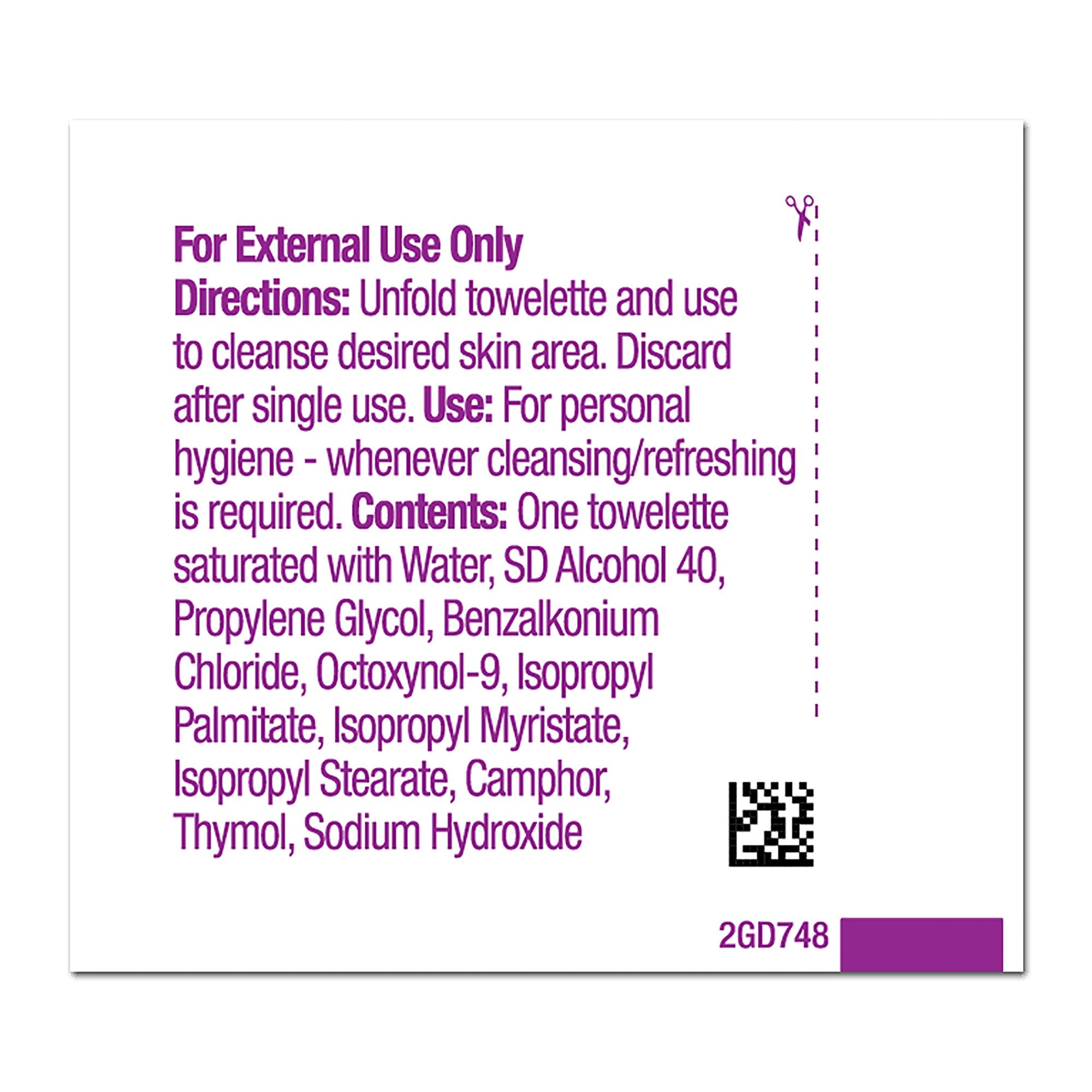 Obstetrical Cleansing Towelette Hygea® Individual Packet Scented 100 Count