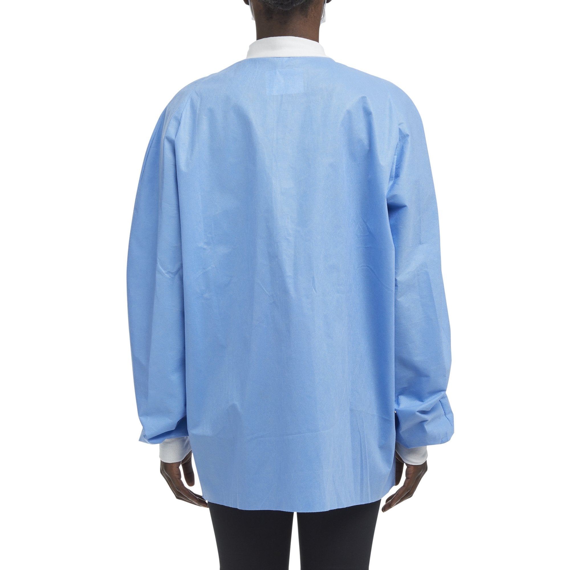 Lab Jacket Blue Large Hip Length 3-Layer SMS Disposable