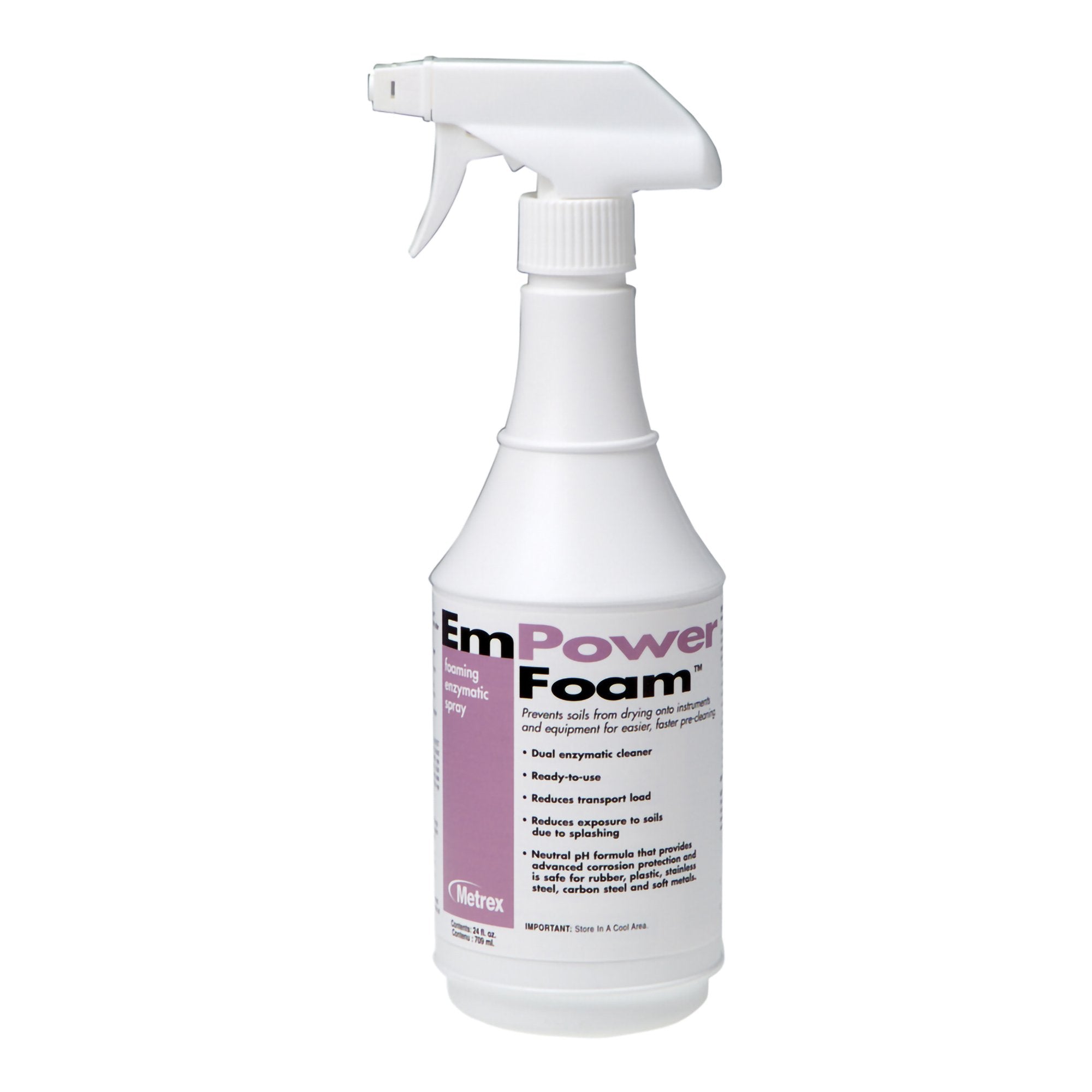 Dual Enzymatic Instrument Detergent EmPower® Foam™ Foam RTU 24 oz. Spray Bottle Unscented