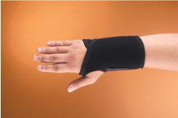 Wrist Brace Modabber™ Aluminum / Neoprene Right Hand Black One Size Fits Most