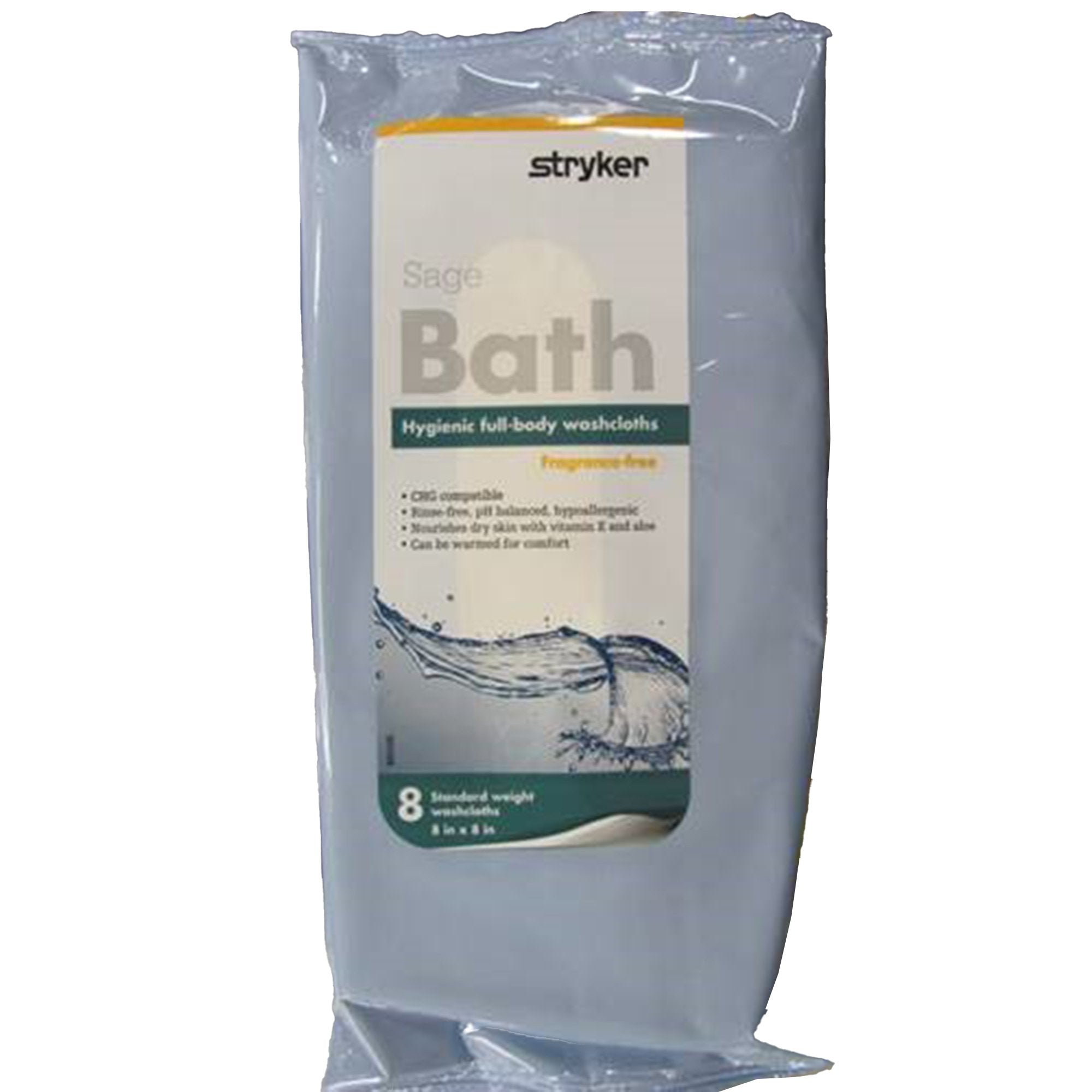 Rinse-Free Bath Wipe Sage Bath Soft Pack Unscented 8 Count