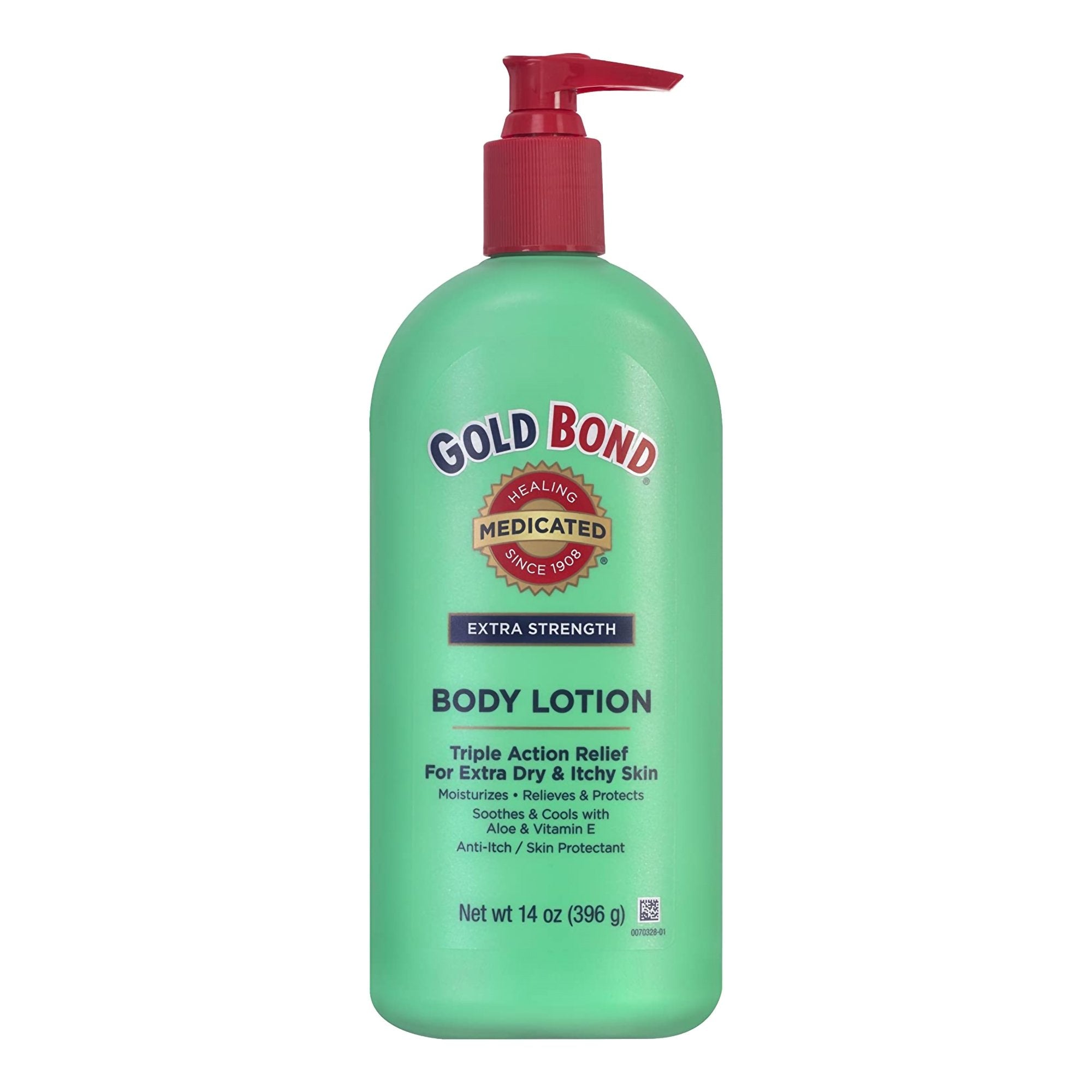 Hand and Body Moisturizer Gold Bond® Extra Strength Medicated 14 oz. Pump Bottle Scented Lotion