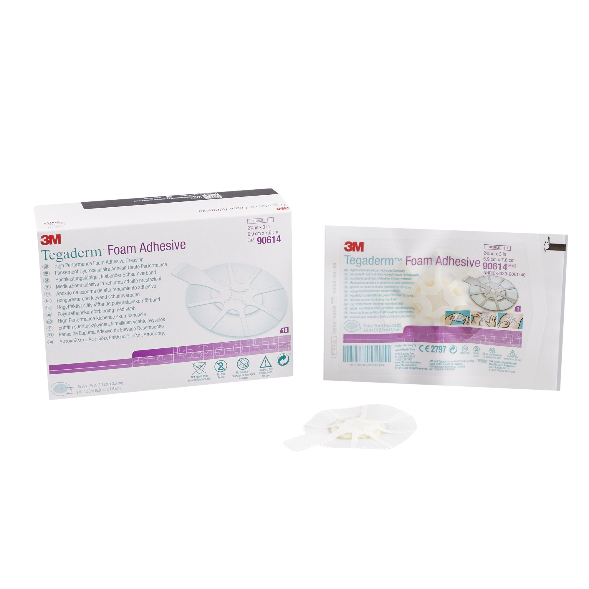 Foam Dressing 3M™ Tegaderm™ High Performance 2-3/4 X 2-3/4 Inch With Border Film Backing Acrylic Adhesive Oval Sterile