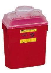 Sharps Container BD™ Red Base 17-1/2 X 12-4/5 X 8-4/5 Inch Vertical Entry 6 Gallon