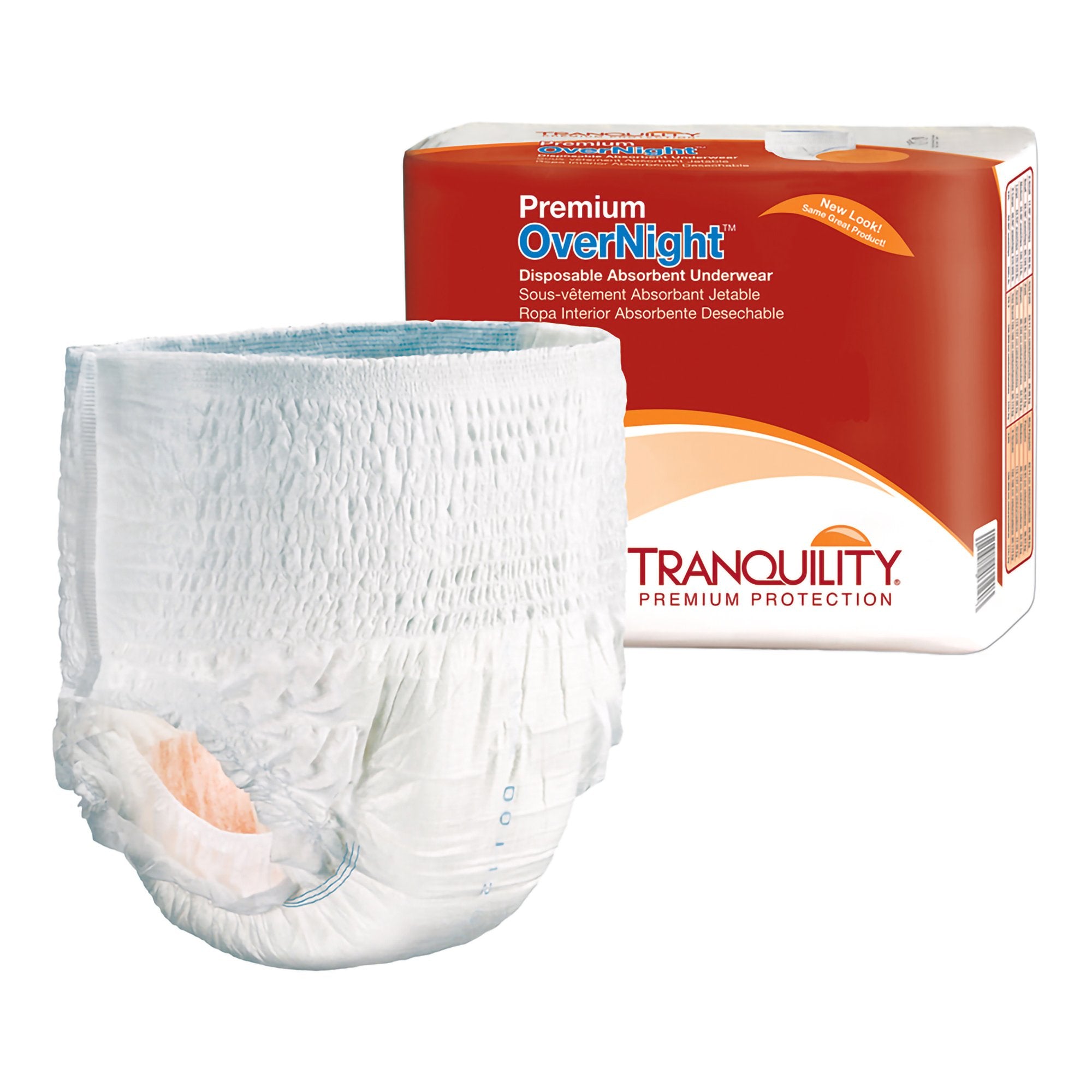 Unisex Adult Absorbent Underwear Tranquility® Premium OverNight™ Pull On with Tear Away Seams X-Large Disposable Heavy Absorbency
