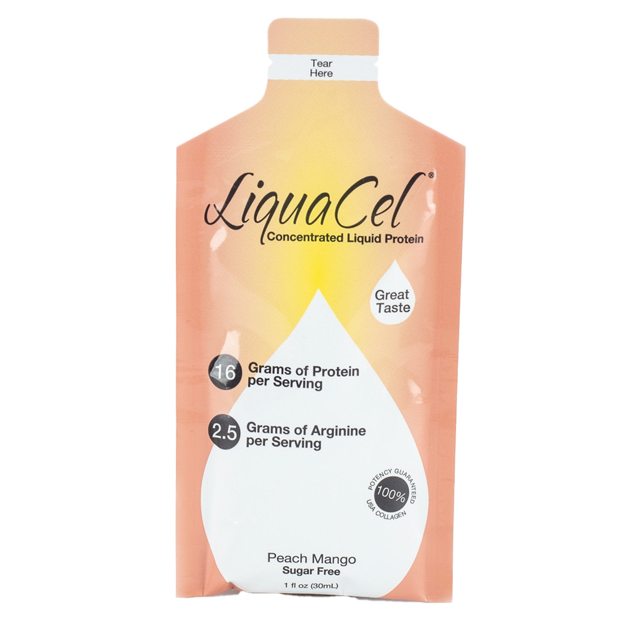 Oral Supplement LiquaCel® Peach Mango Flavor Liquid 1 oz. Individual Packet