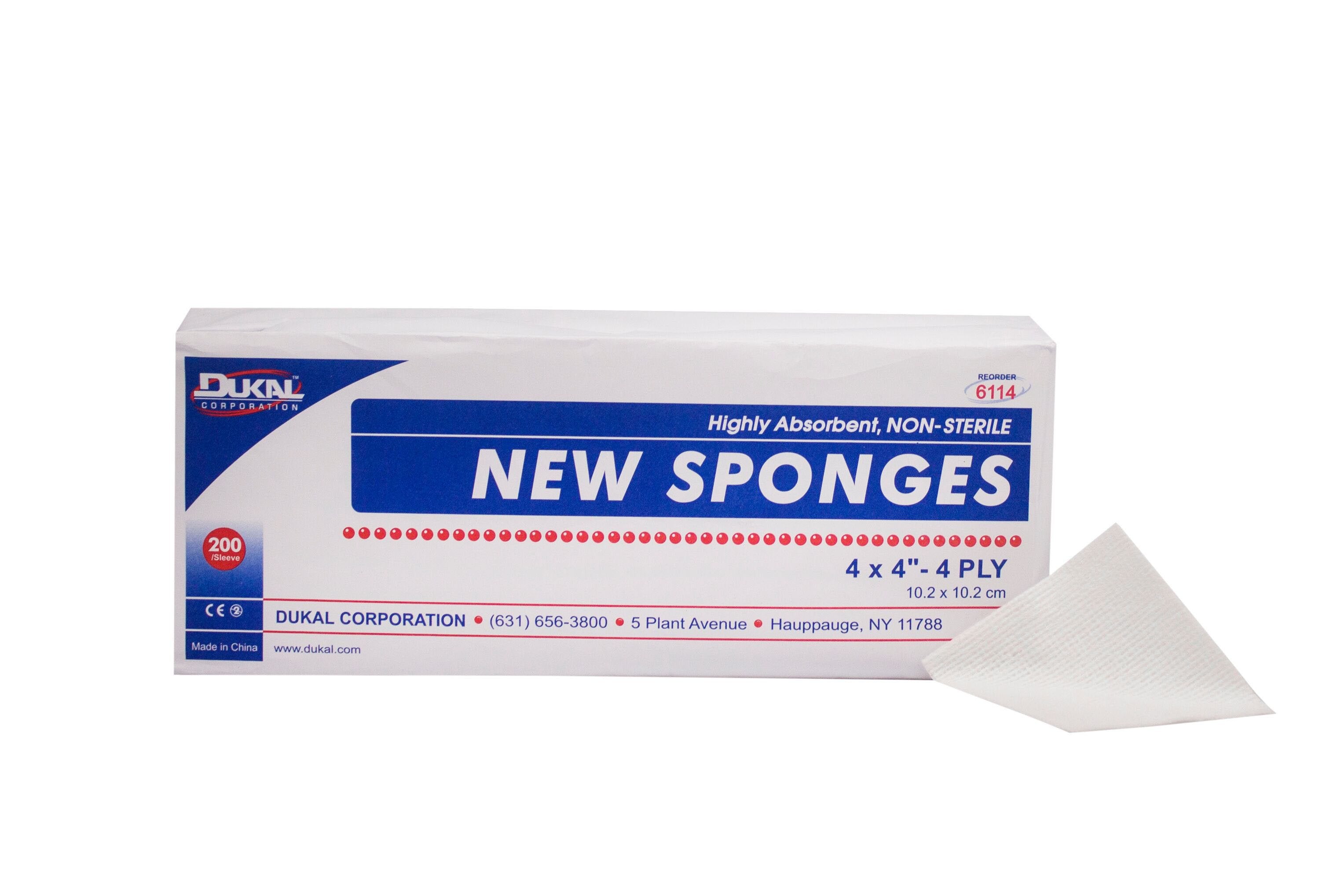 Nonwoven Sponge Dukal™ 4 X 4 Inch 200 per Pack NonSterile 4-Ply Square
