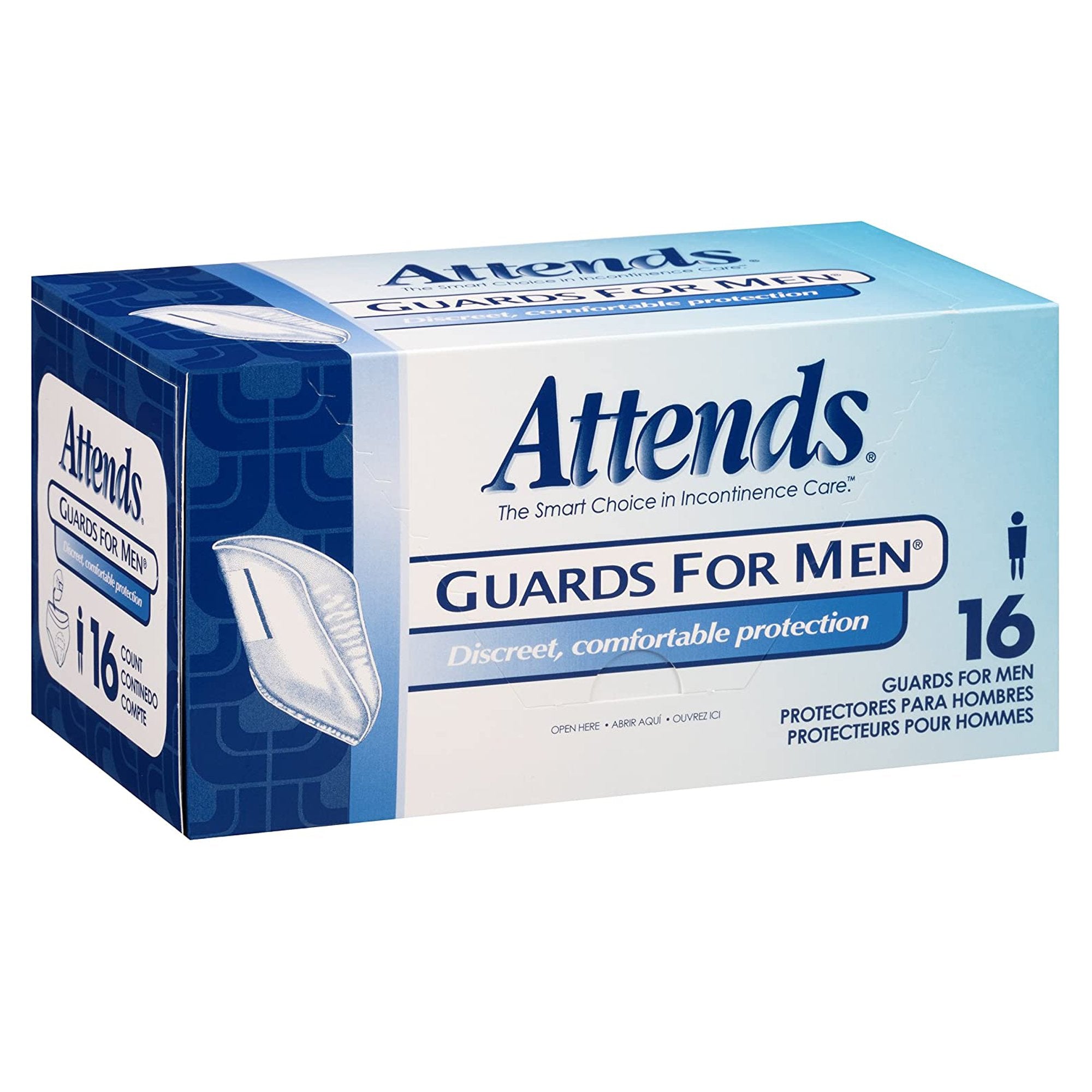 Bladder Control Pad Attends® Guards For Men® 5.9 X 12-1/2 Inch Light Absorbency Polymer Core One Size Fits Most