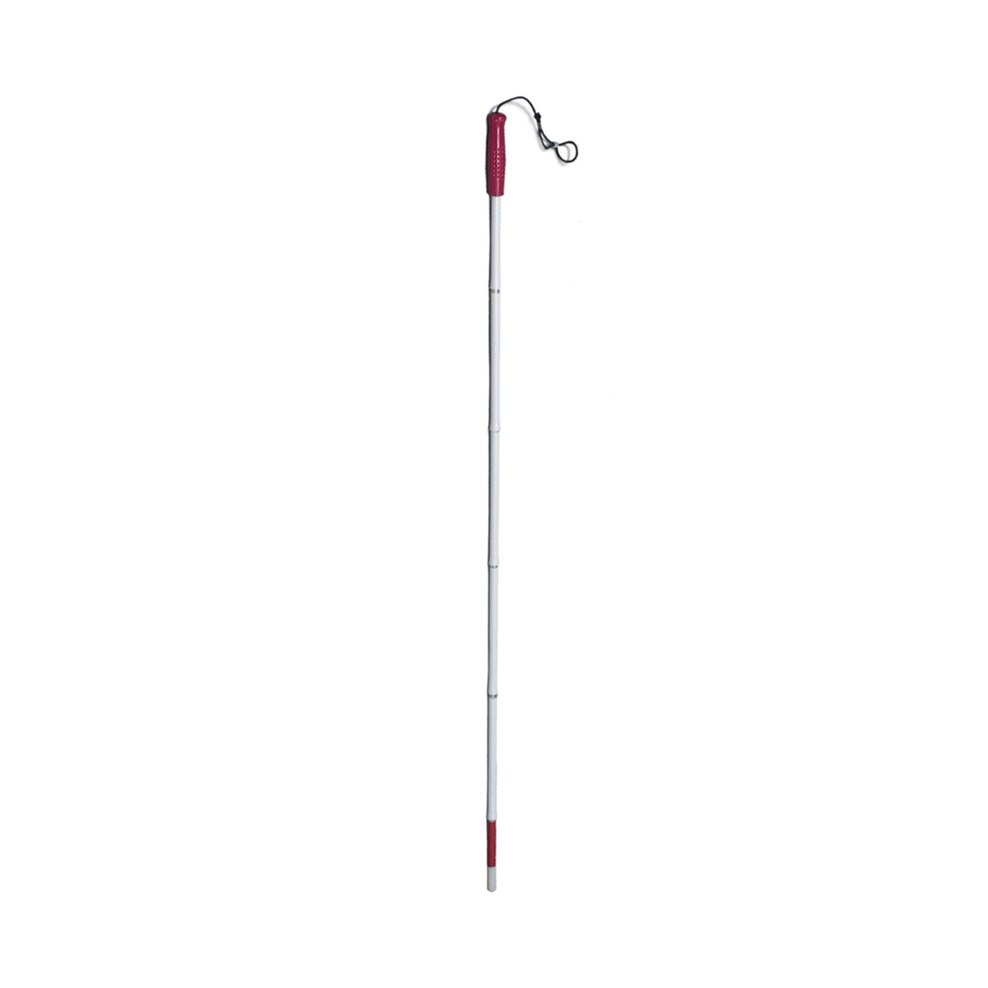 Folding Cane For The Blind Mabis Aluminum 50 Inch Height White / Red