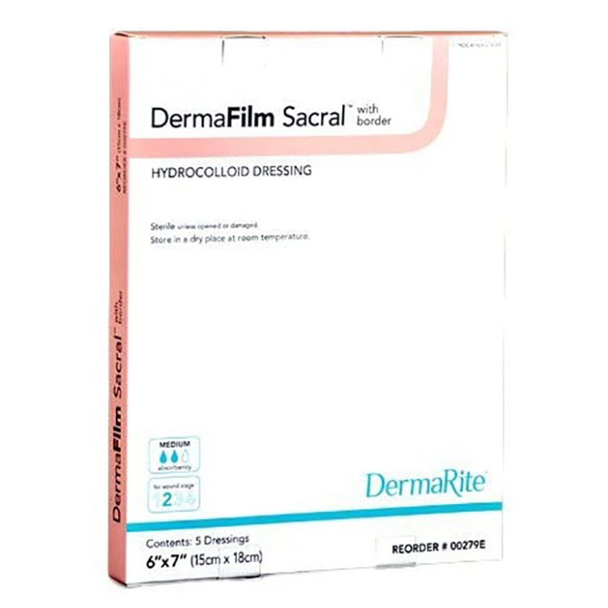 Hydrocolloid Dressing DermaFilm® 6 X 7 Inch Sacral With Border