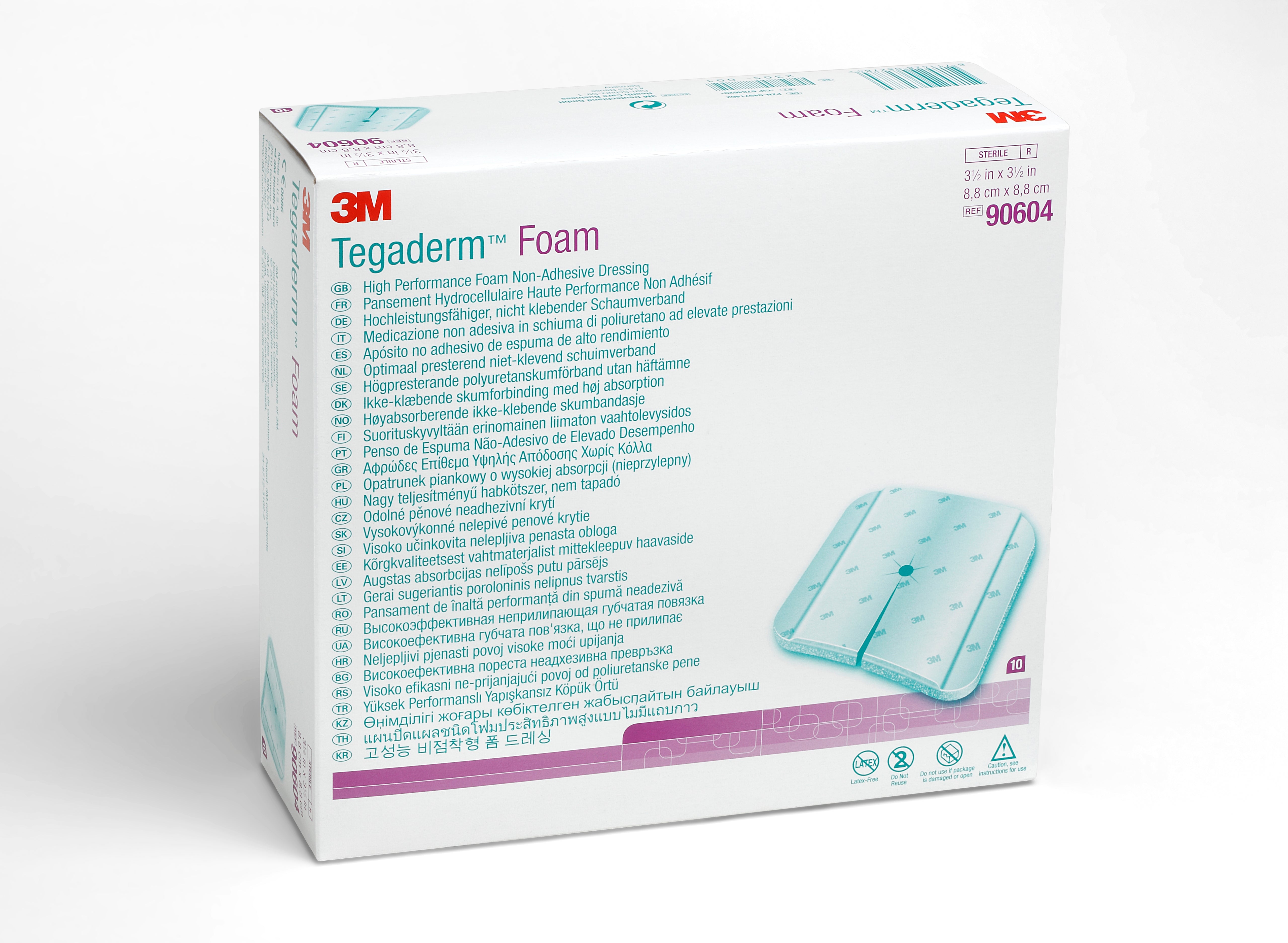 Foam Dressing 3M™ Tegaderm™ High Performance 3-1/2 X 3-1/2 Inch Without Border Film Backing Nonadhesive Fenestrated Square Sterile