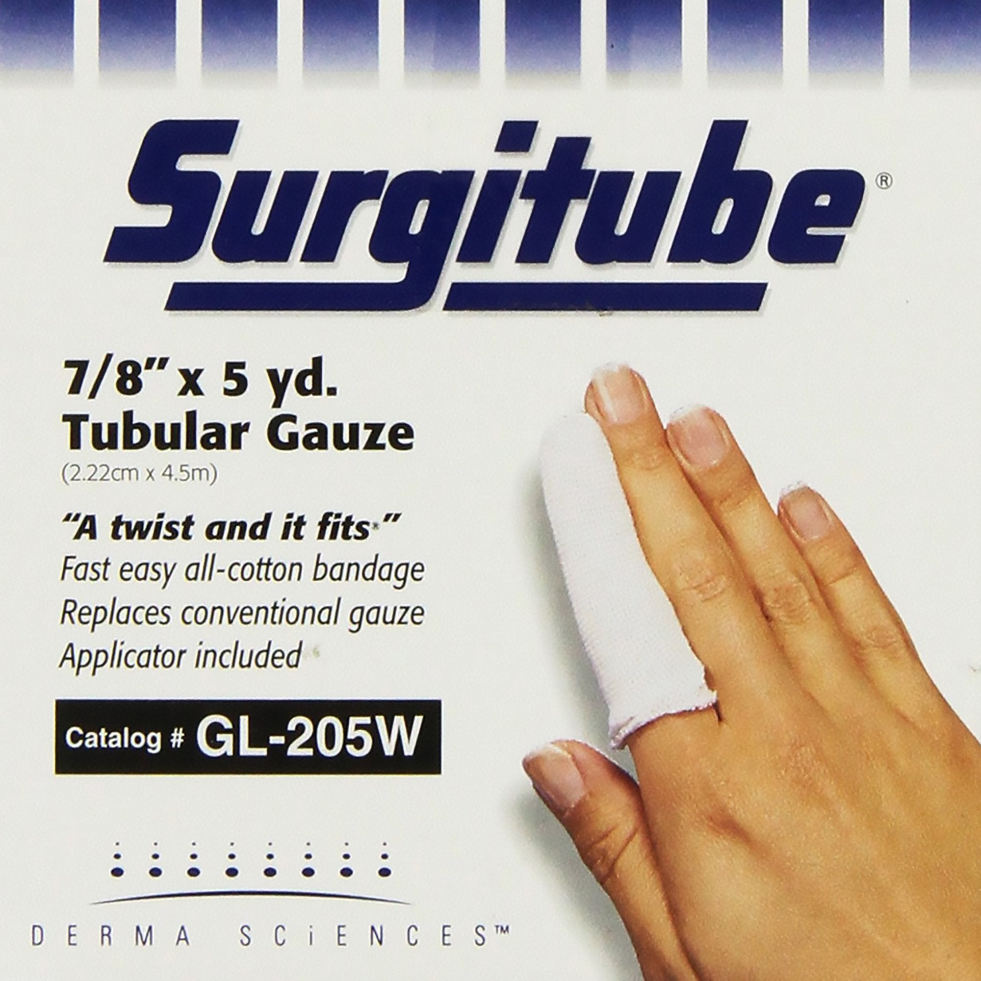Tubular Retainer Dressing Surgitube® Cotton 7/8 Inch X 5 Yard Size 2 White Large Finger / Toe NonSterile