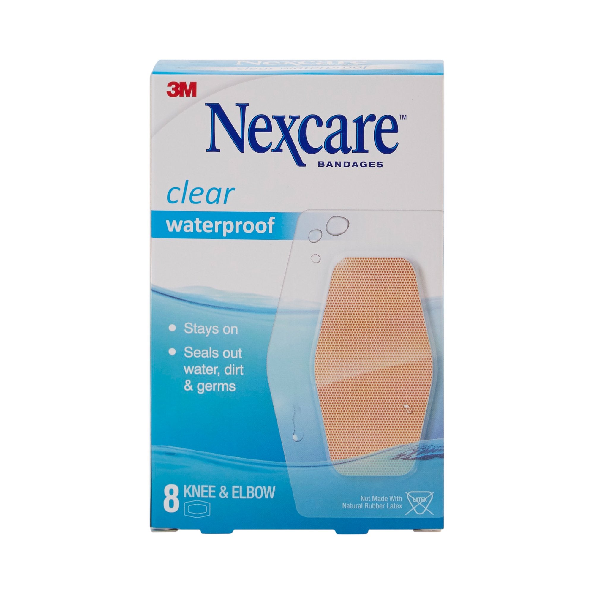 Adhesive Strip Nexcare™ Waterproof 2-3/8 X 3½ Inch Plastic Knee / Elbow Sheer Sterile