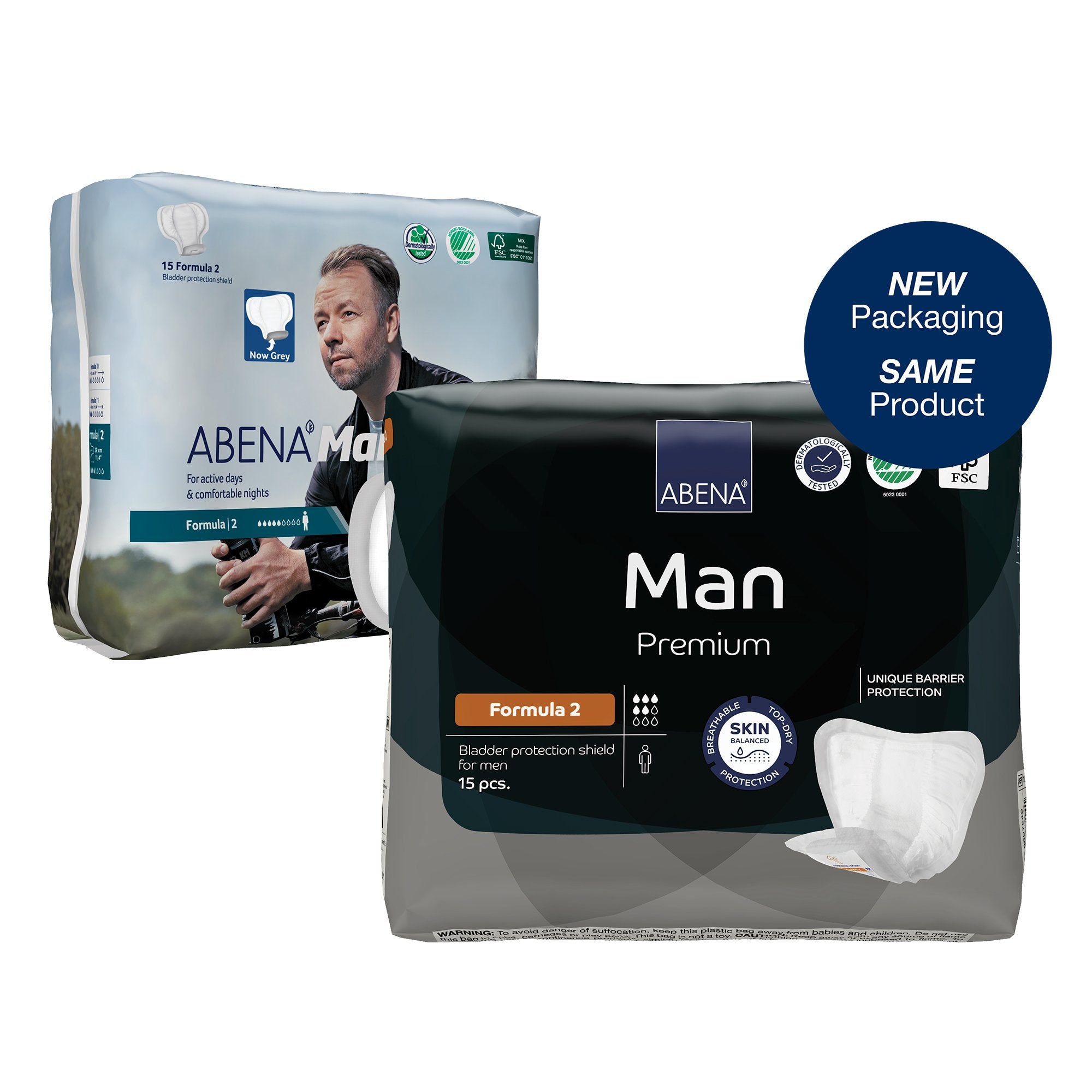 Bladder Control Pad Abena® Premium Man 9 X 11.4 Inch Moderate Absorbency Fluff / Polymer Core Size 2