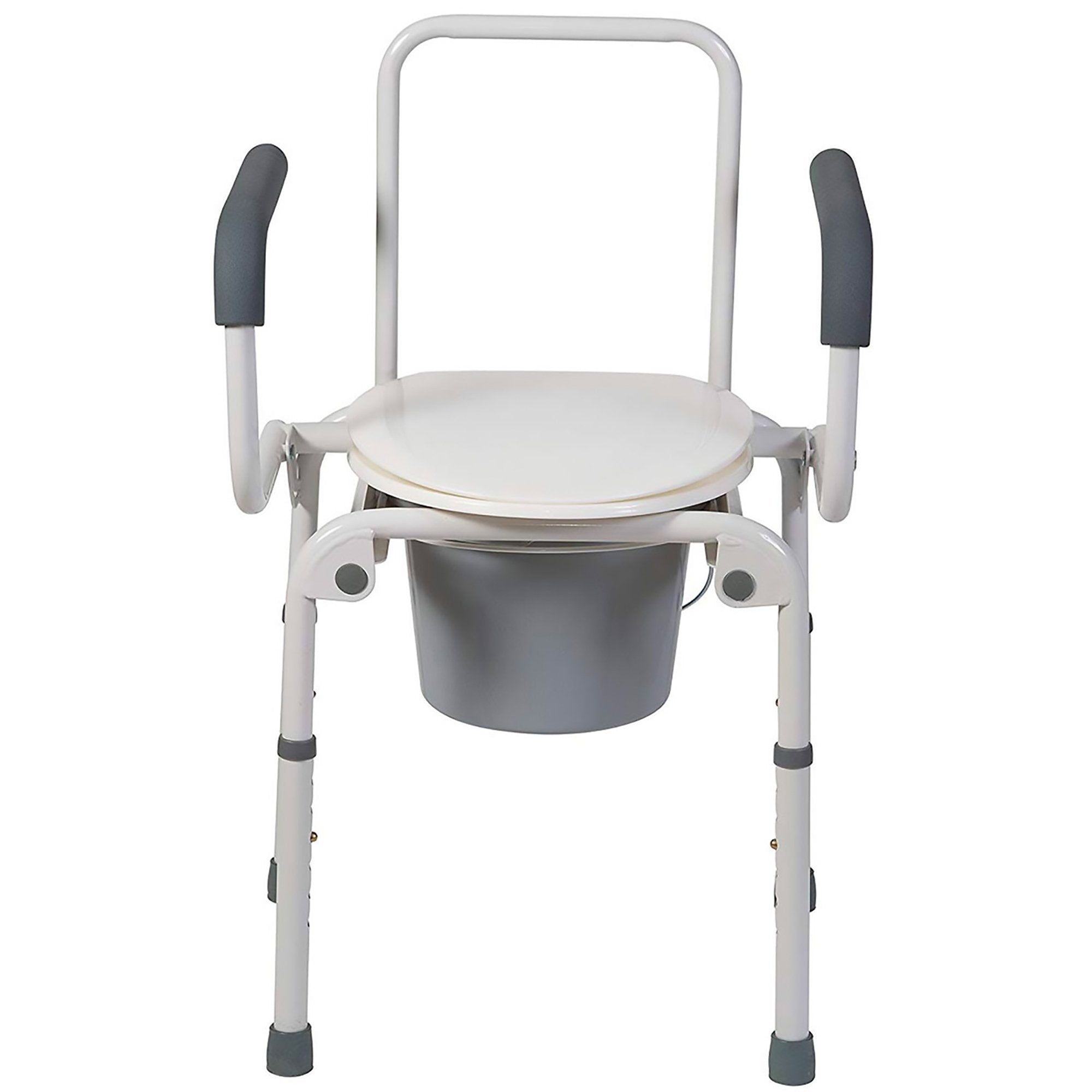 Commode Chair Mabis® Drop Arms Steel Frame Back Bar 14 Inch Seat Width 250 lbs. Weight Capacity
