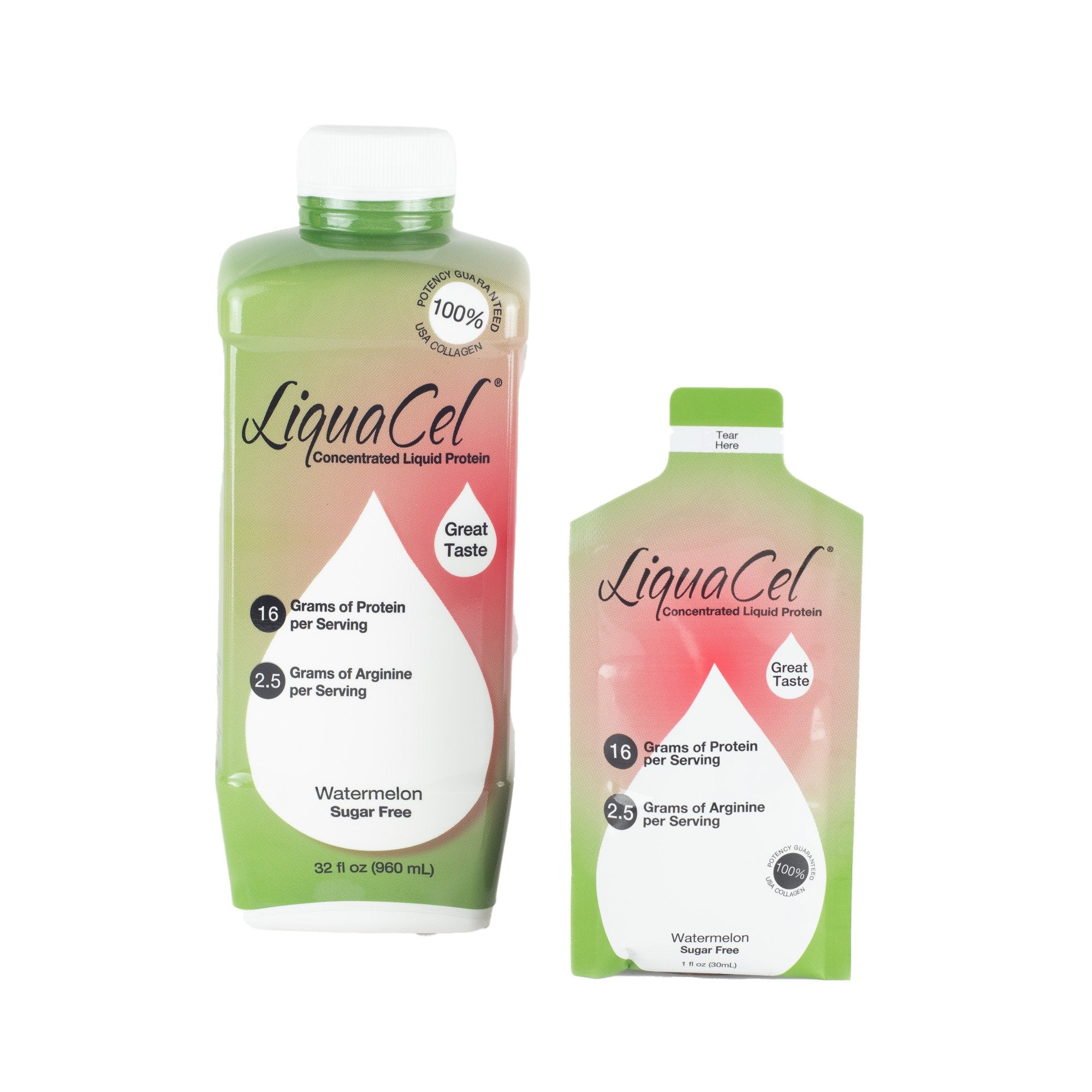 Oral Supplement LiquaCel® Watermelon Flavor Liquid 32 oz. Bottle
