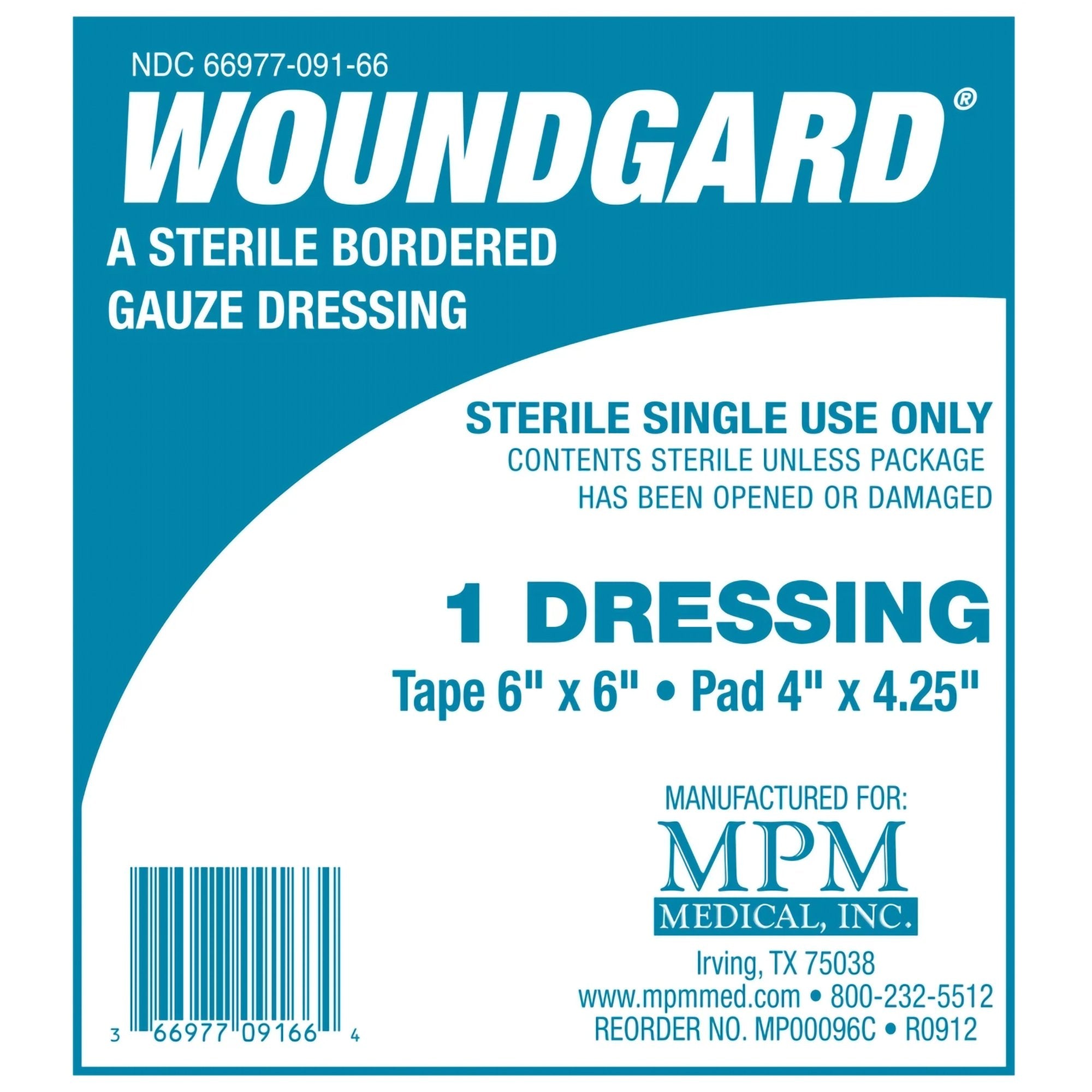 Adhesive Dressing WoundGard® 6 X 6 Inch Gauze Square White Sterile