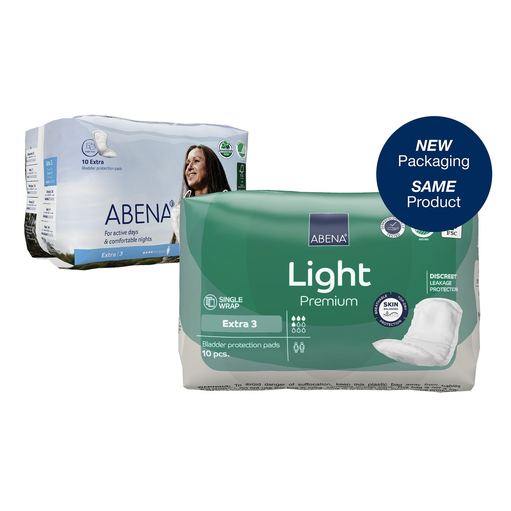 Bladder Control Pad Abena® Premium Light Extra 4.3 X 12.9 Inch Moderate Absorbency Fluff / Polymer Core Size 3