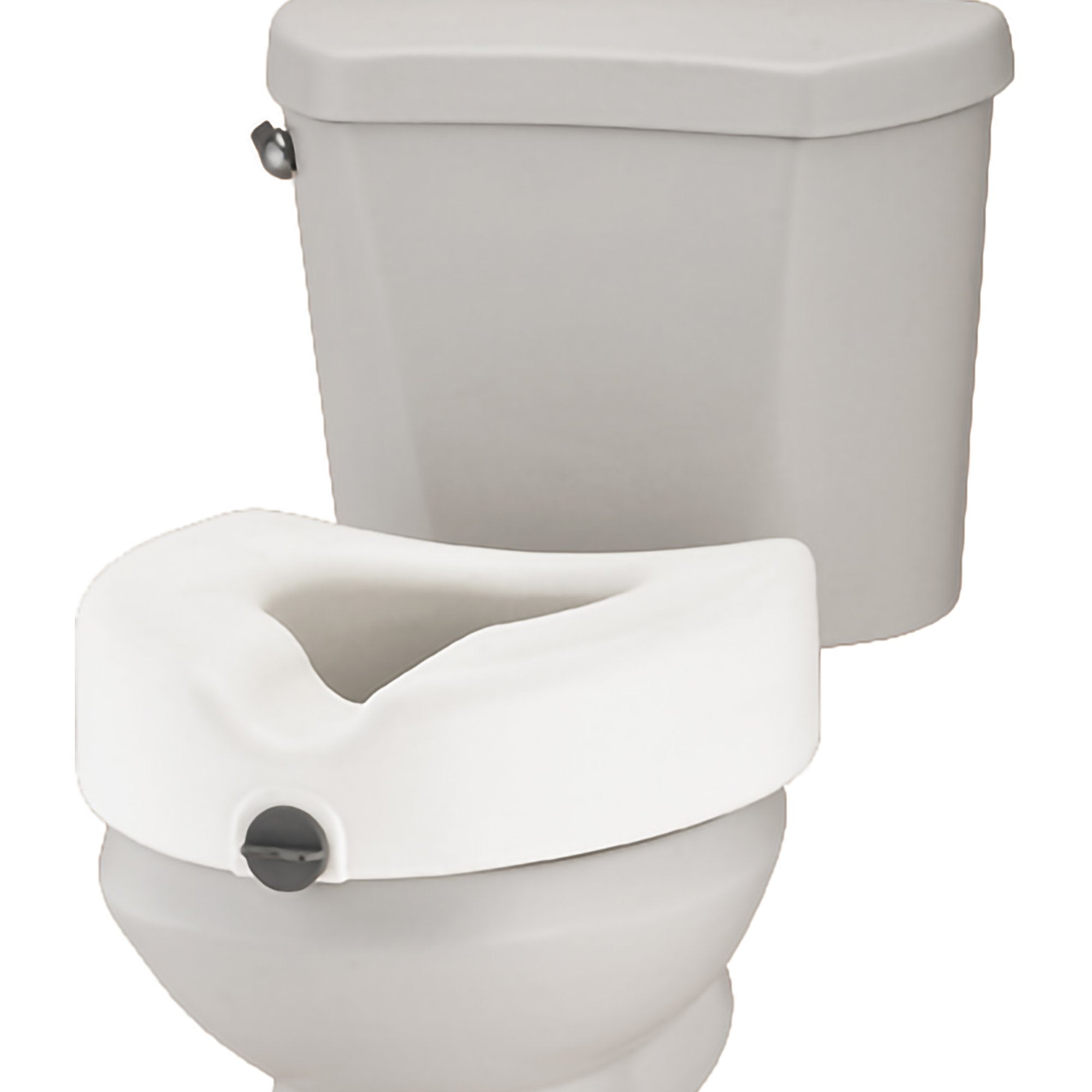 Locking Raised Toilet Seat Nova 5 Inch Height White 300 lbs. Weight Capacity