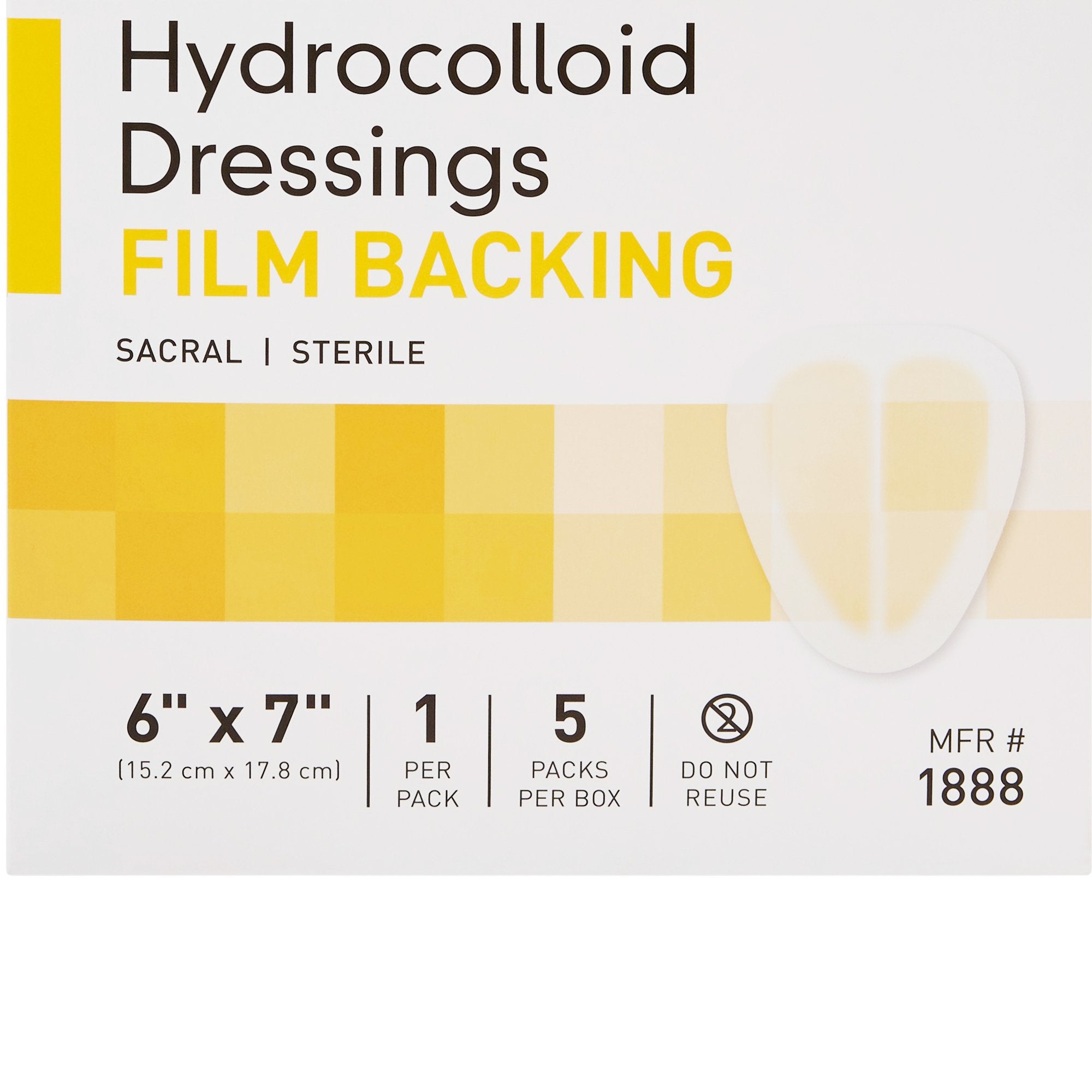 Hydrocolloid Dressing McKesson 6 X 7 Inch Sacral