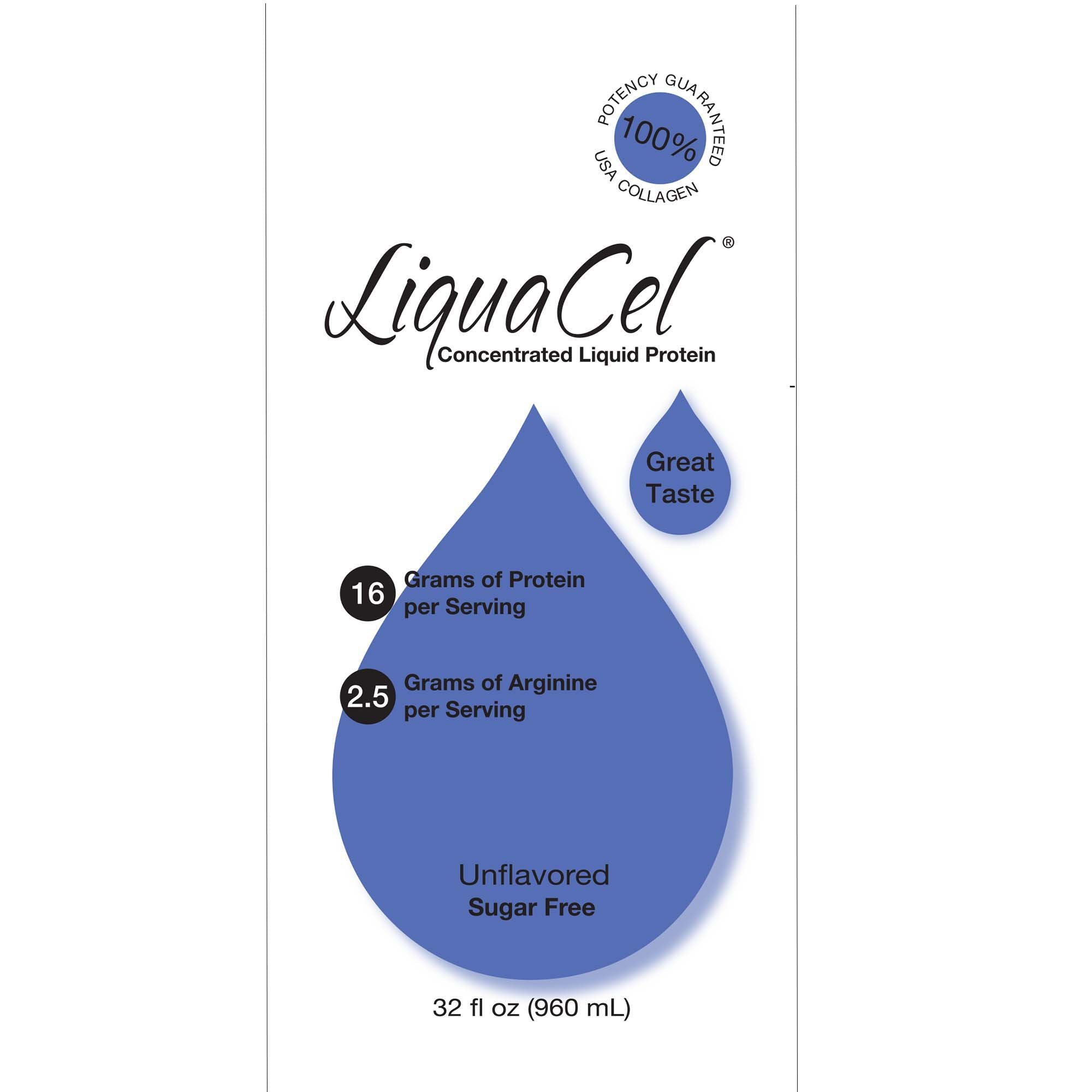 Oral Supplement LiquaCel® Unflavored Liquid 32 oz. Bottle