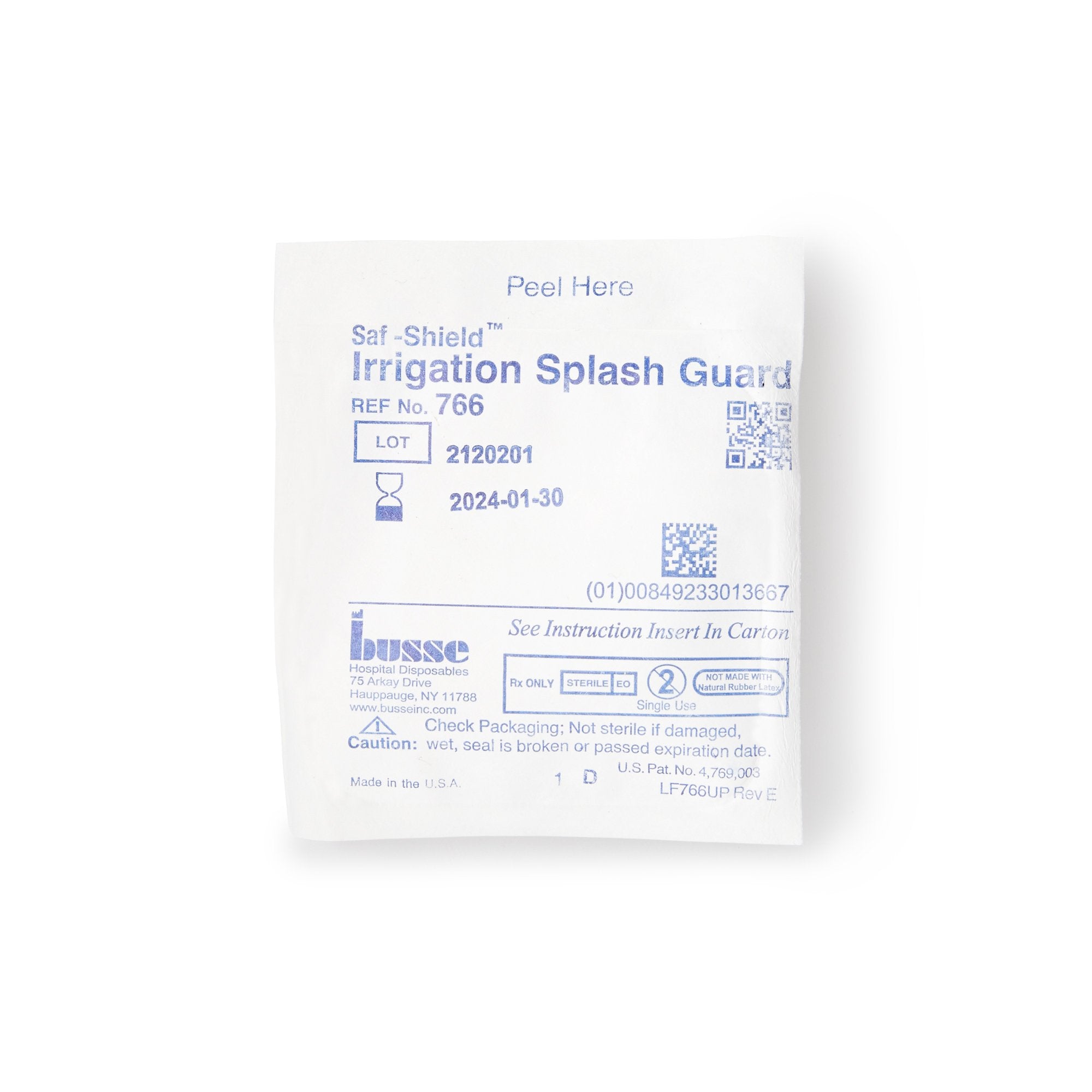 Irrigation Splash Guard Saf-Shield* 2 Exit Portals, Clear, Plastic, Angled Inlet, Sterile