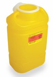 Chemotherapy Waste Container BD™ Yellow Base 12 H X 10-1/2 W X 7-1/2 D Inch Vertical Entry 3 Gallon