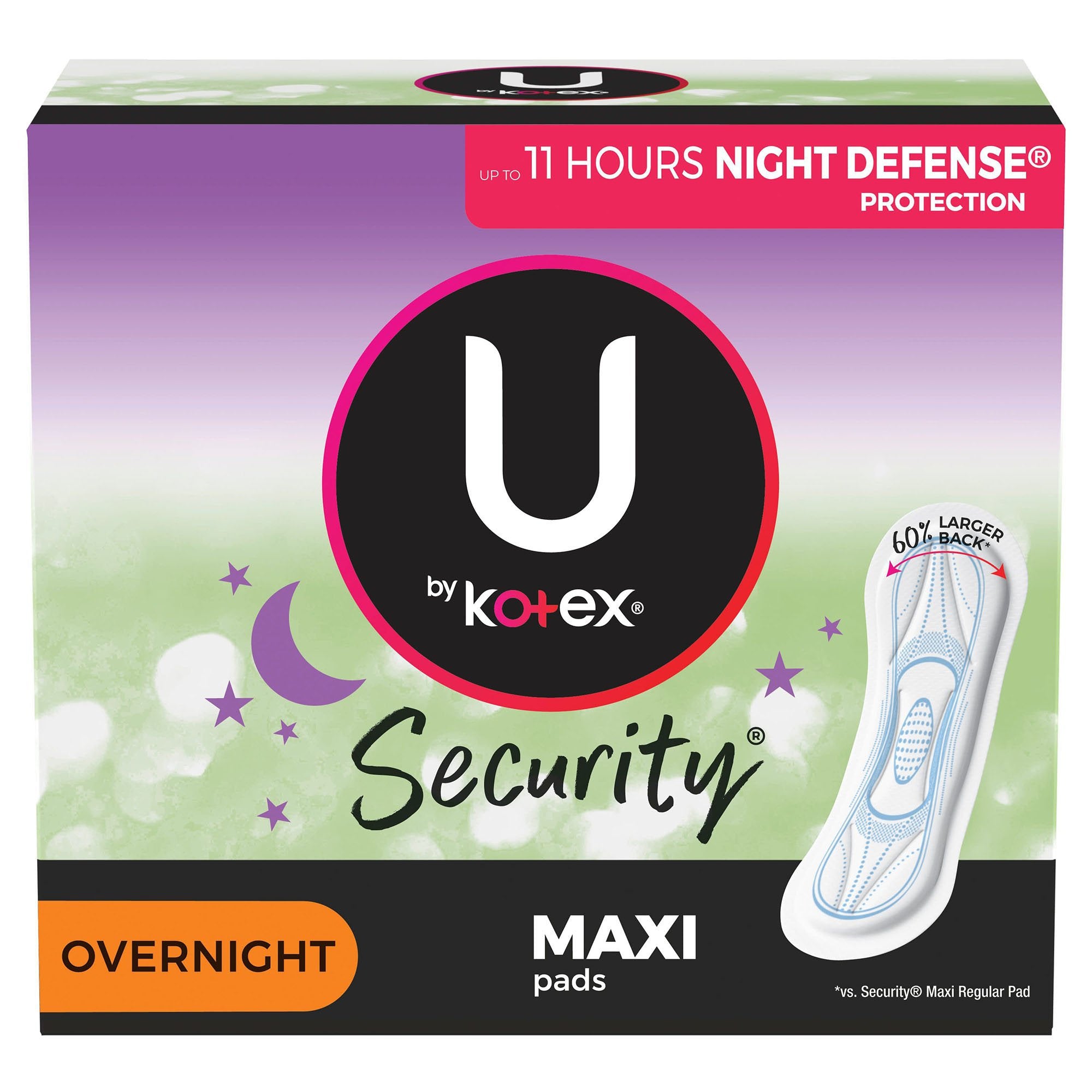 Feminine Pad U by Kotex® Security Maxi / Overnight Heavy Absorbency