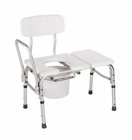 Carex® Bath / Commode Transfer Bench Fixed Arm 18 to 21 Inch Seat Height 300 lbs. Weight Capacity