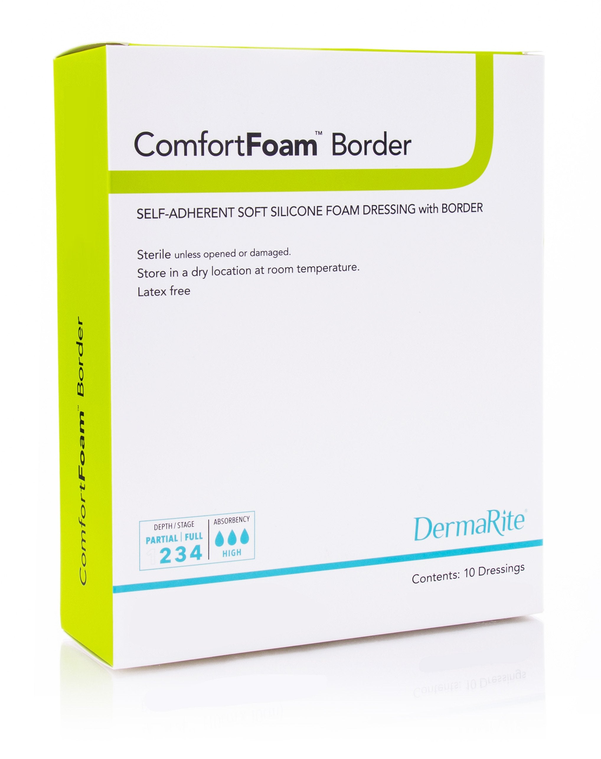 Foam Dressing ComfortFoam™ Border 2 X 5 Inch With Border Waterproof Backing Silicone Adhesive Rectangle Sterile