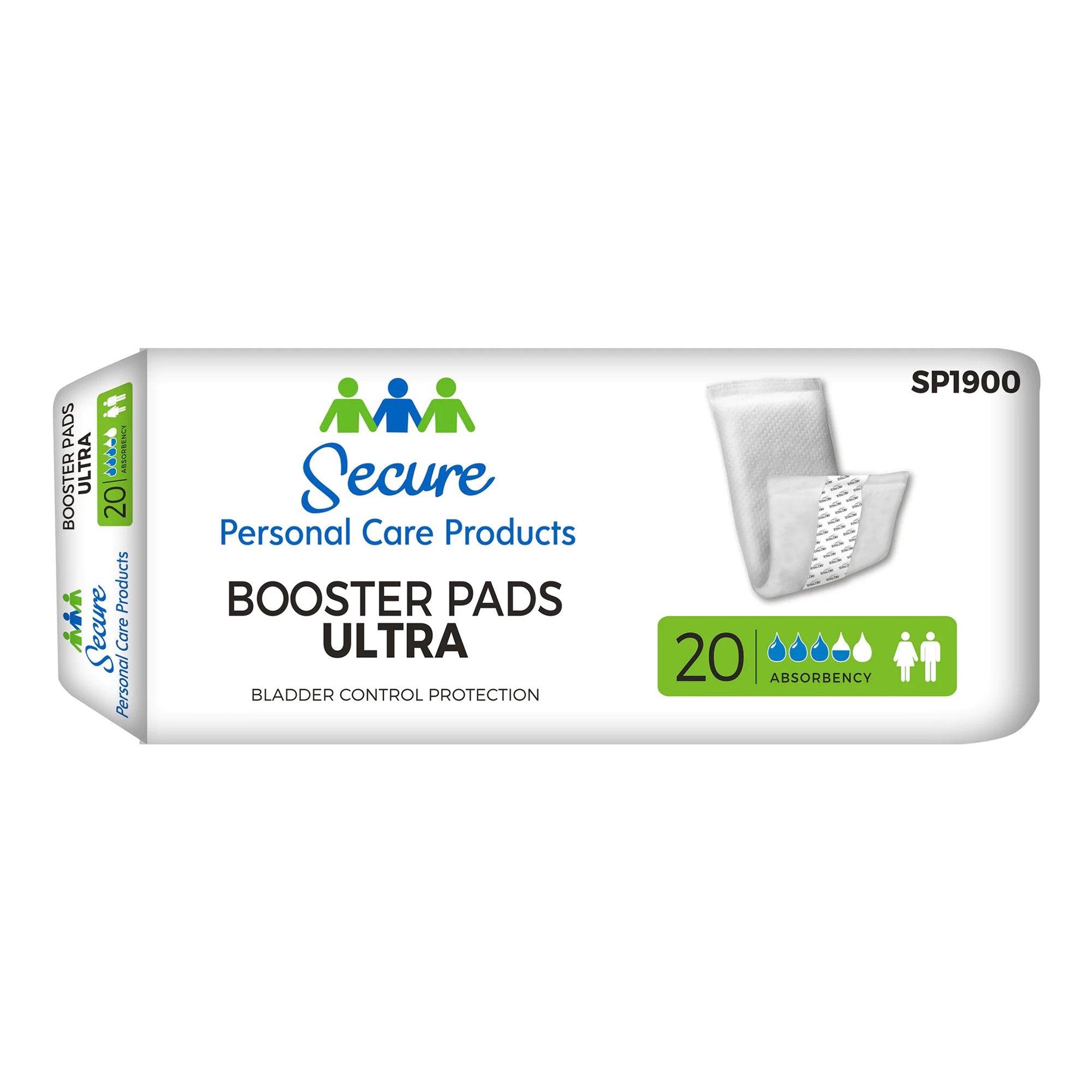 Booster Pad Secure Booster Pad Ultra 13 Inch Length Heavy Absorbency SecureLoc Core One Size Fits Most