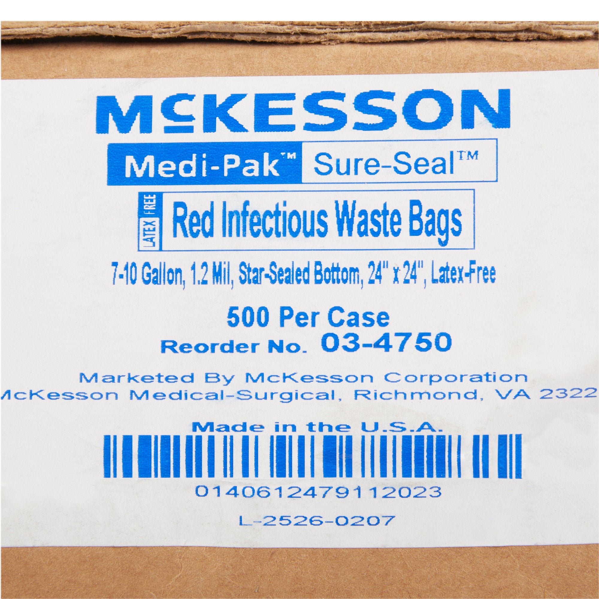 Infectious Waste Bag McKesson 7 to 10 gal. Red Bag LLDPE 24 X 24 Inch