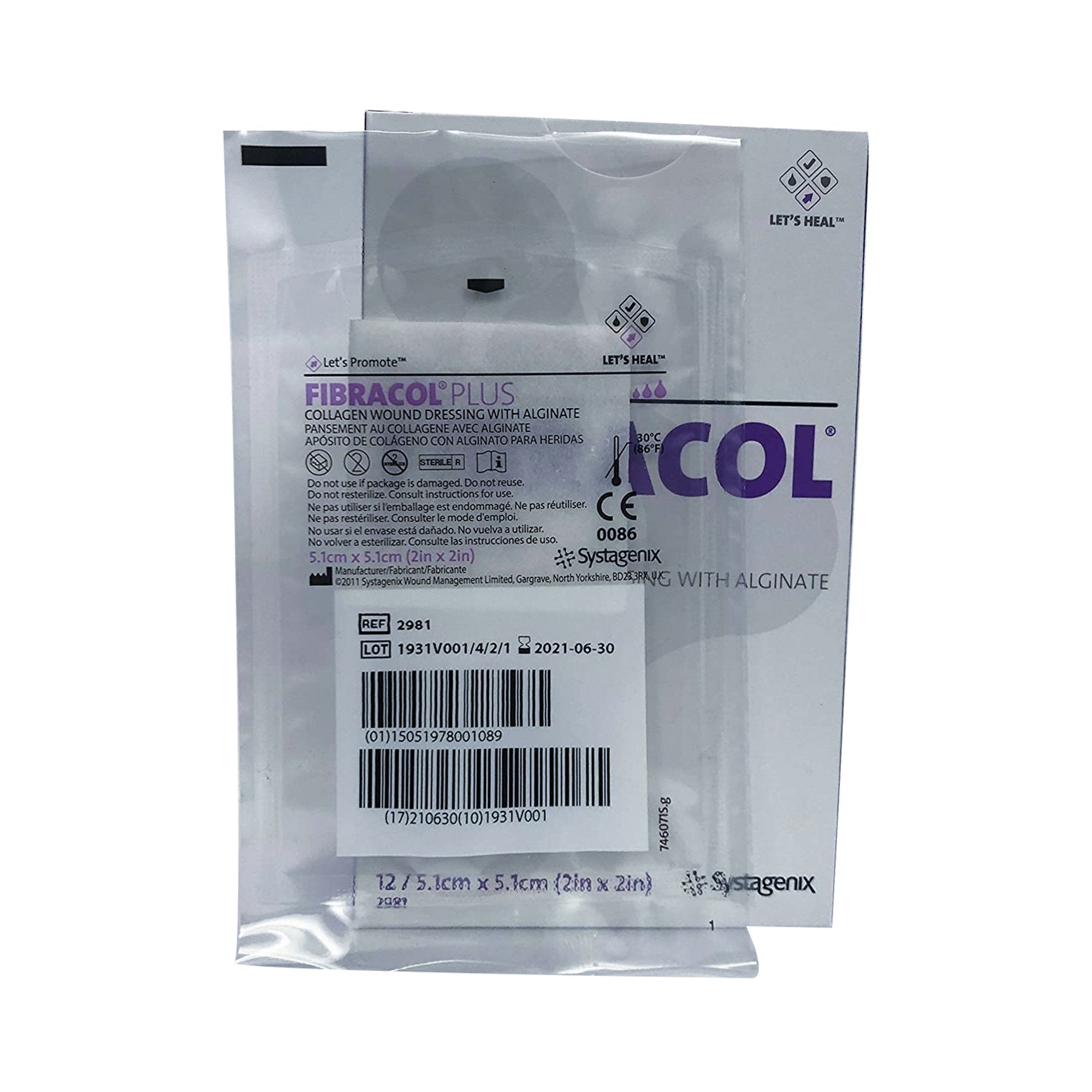Collagen Dressing Fibracol™ Plus 2 X 2 Inch Square Sterile