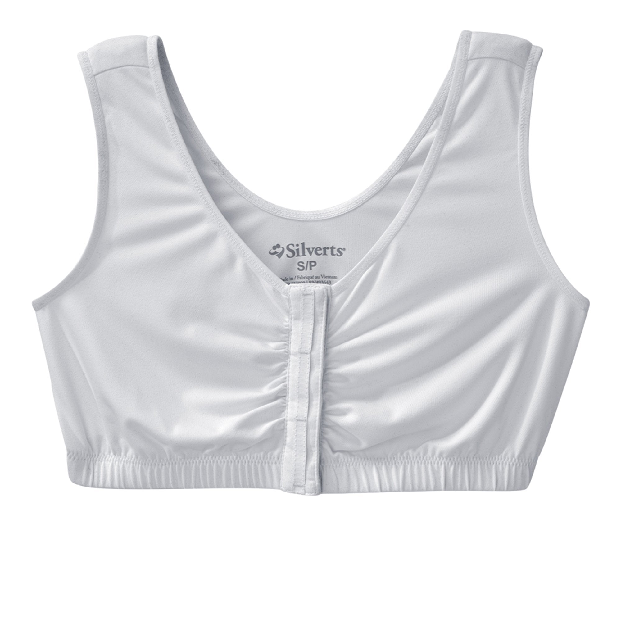Adaptive Front Closure Bra Silverts® Eezee White 2X-Large 44 to 55 Inch