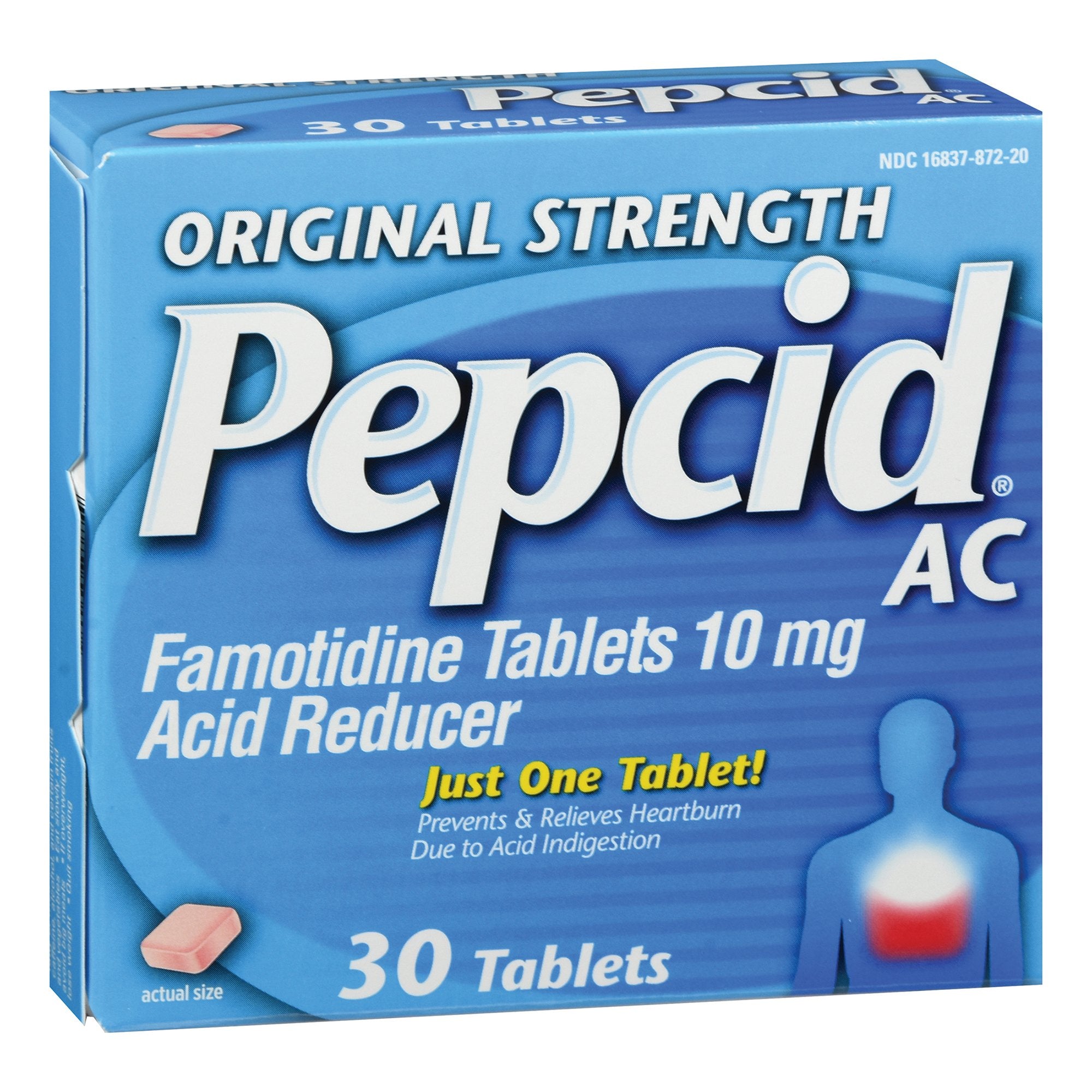 Antacid Pepcid® AC 10 mg Strength Tablet 30 per Box